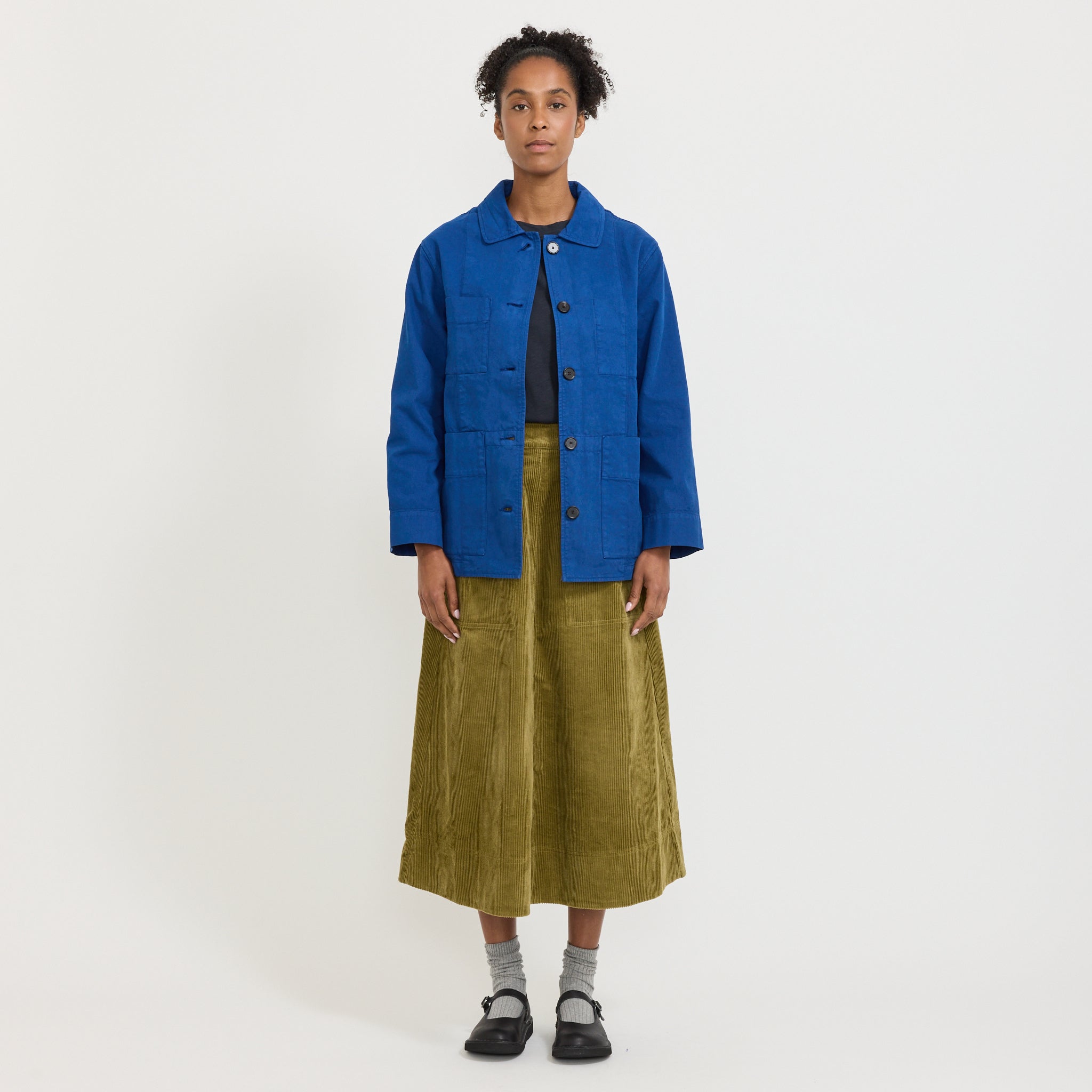 Cotton Canvas Workwear Jacket Cobalt