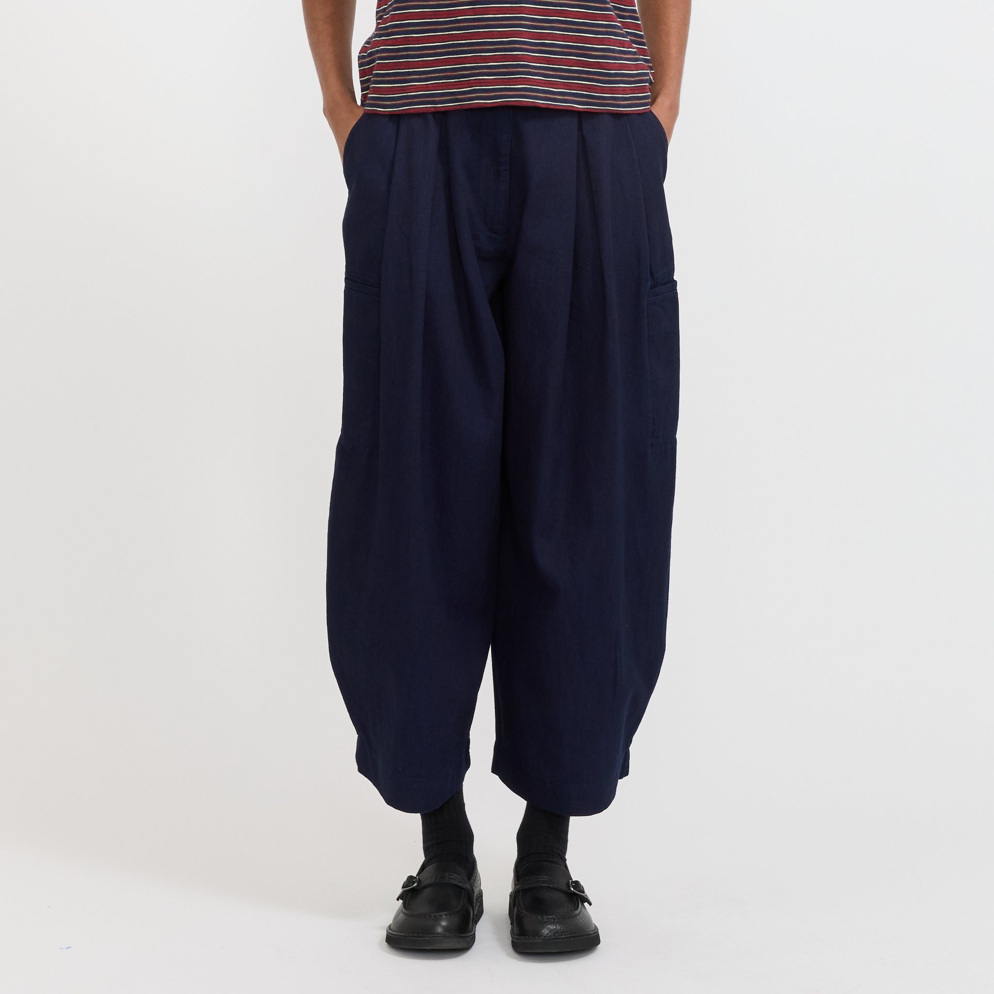 Toast | Cotton Twill Wide Leg Trousers Indigo | Maplestore