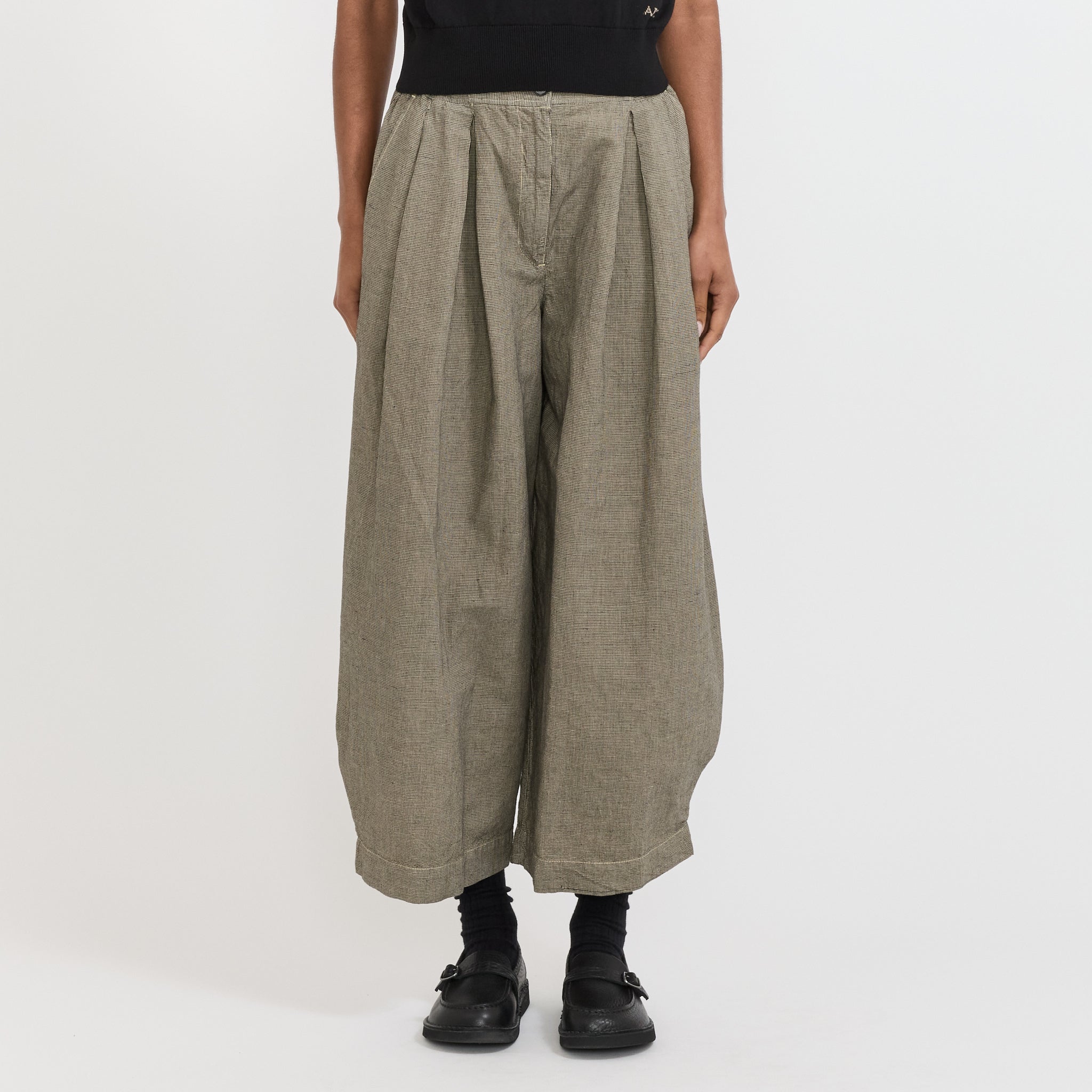 Toast | Micro Houndstooth Wide Leg Trousers Vintage White | Maplestore