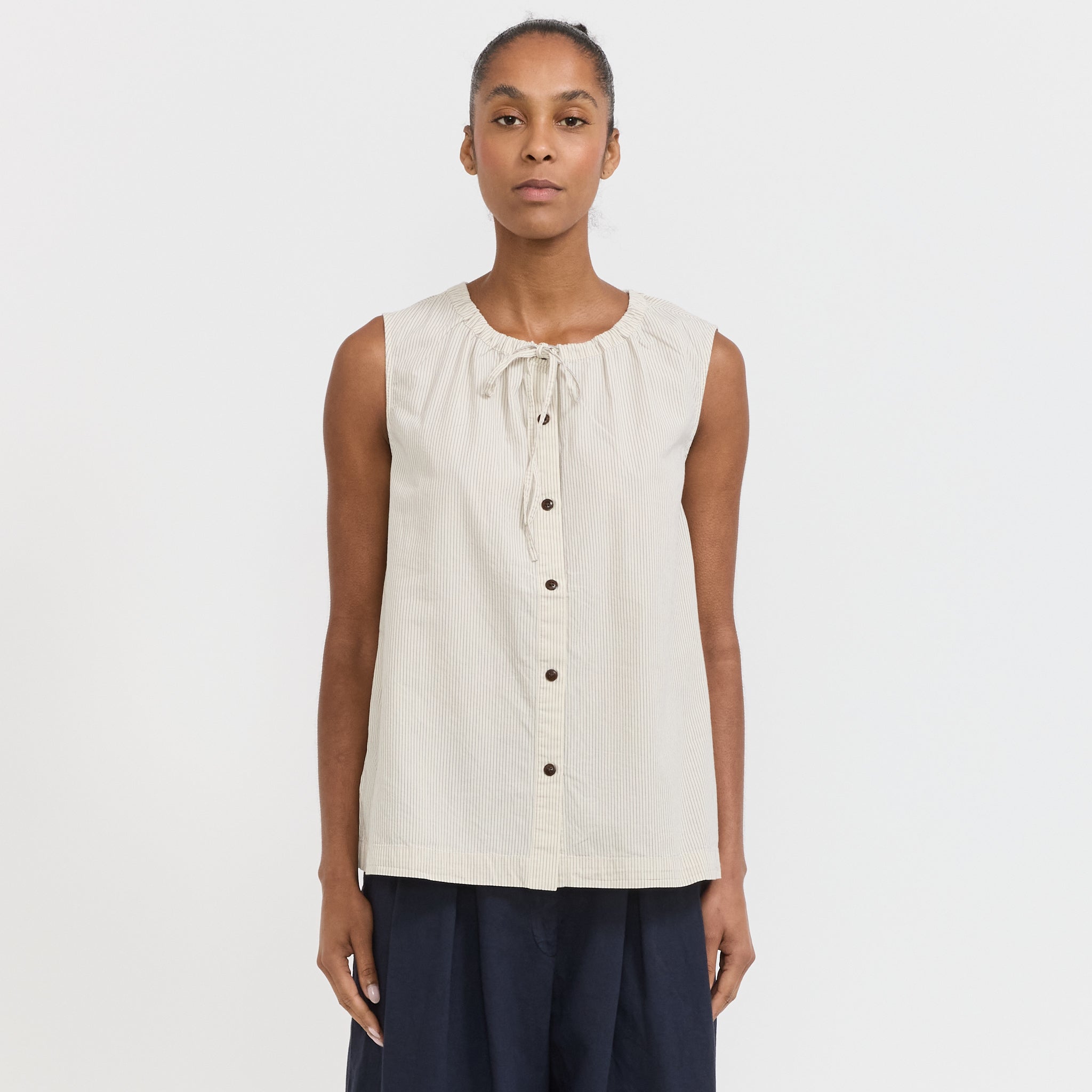 Toast | Mini Stripe Cotton Top Sunwashed Blue | Maplestore