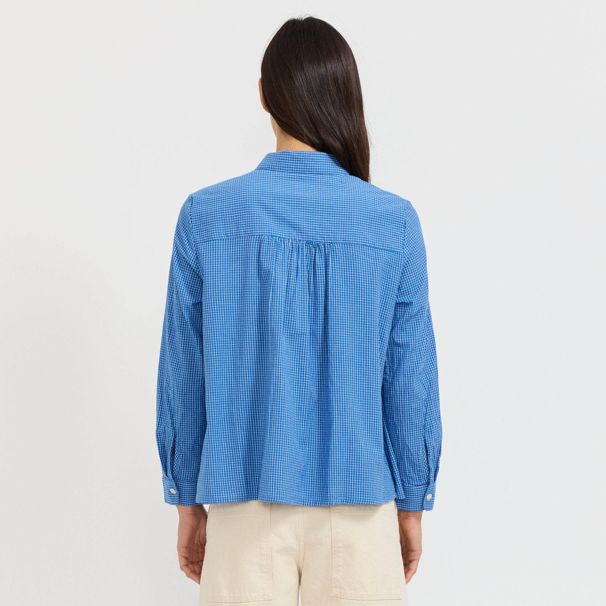 Ollie Check Shirt Mid Blue