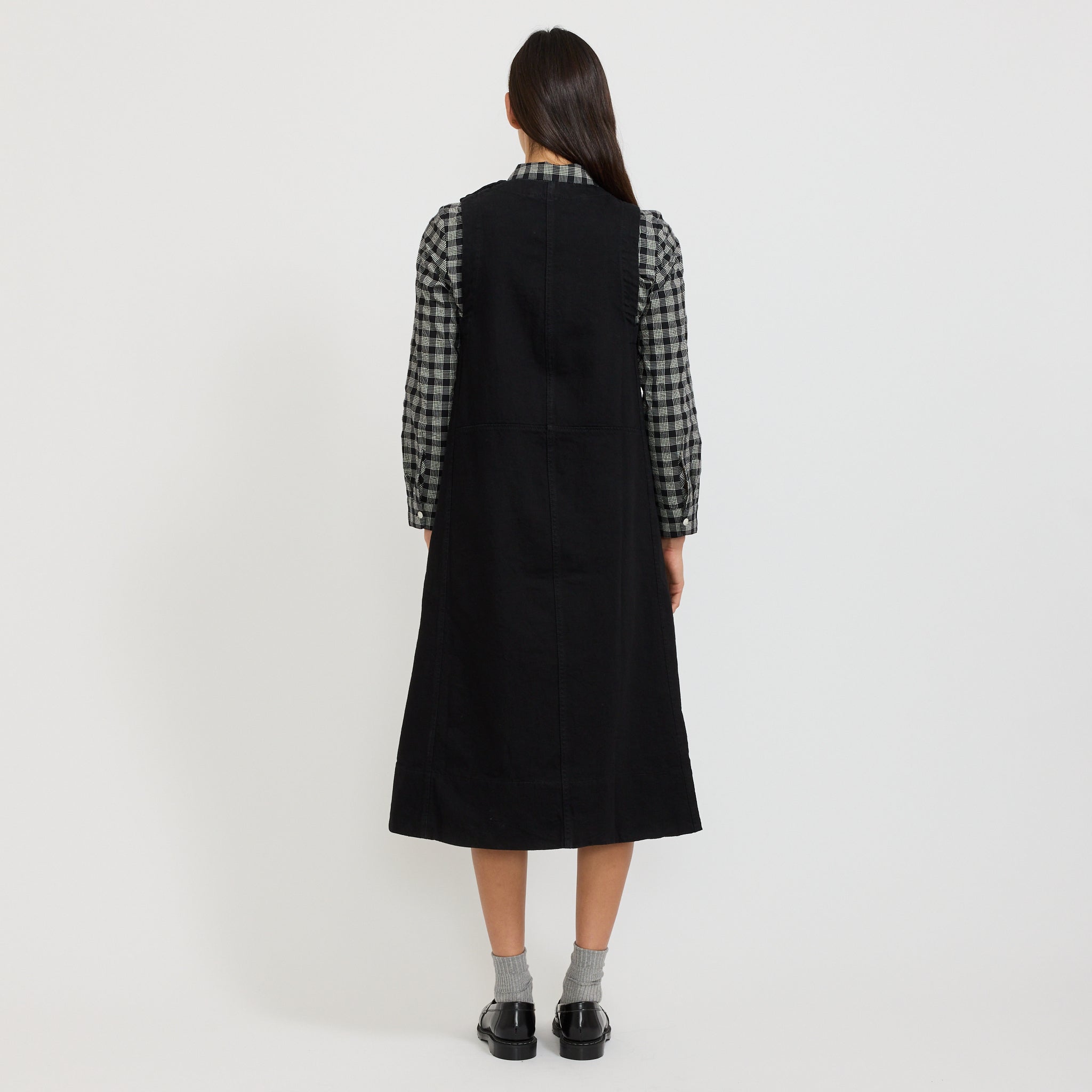 Washed Black Denim Workwear Dress Carbon Black