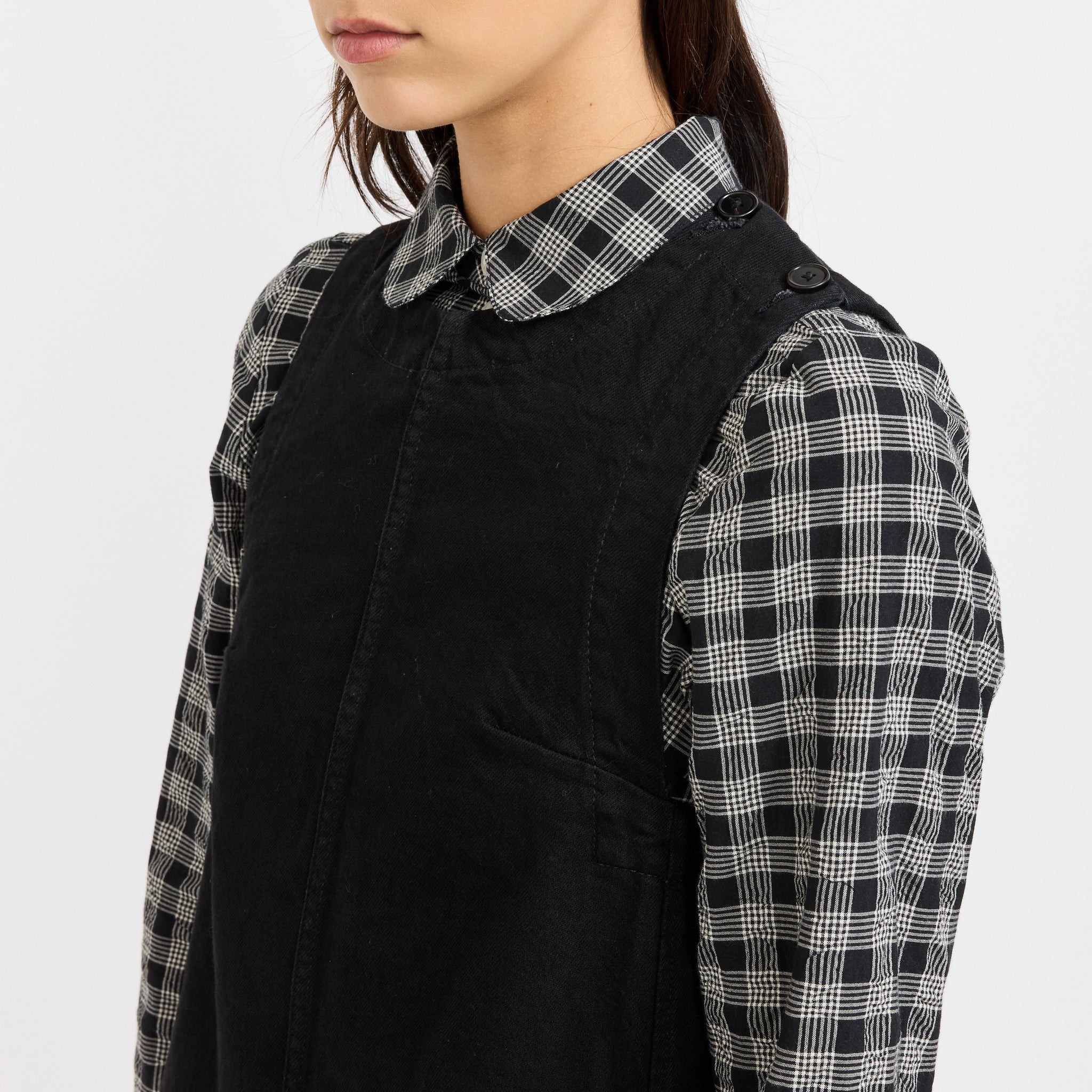 Washed Black Denim Workwear Dress Carbon Black