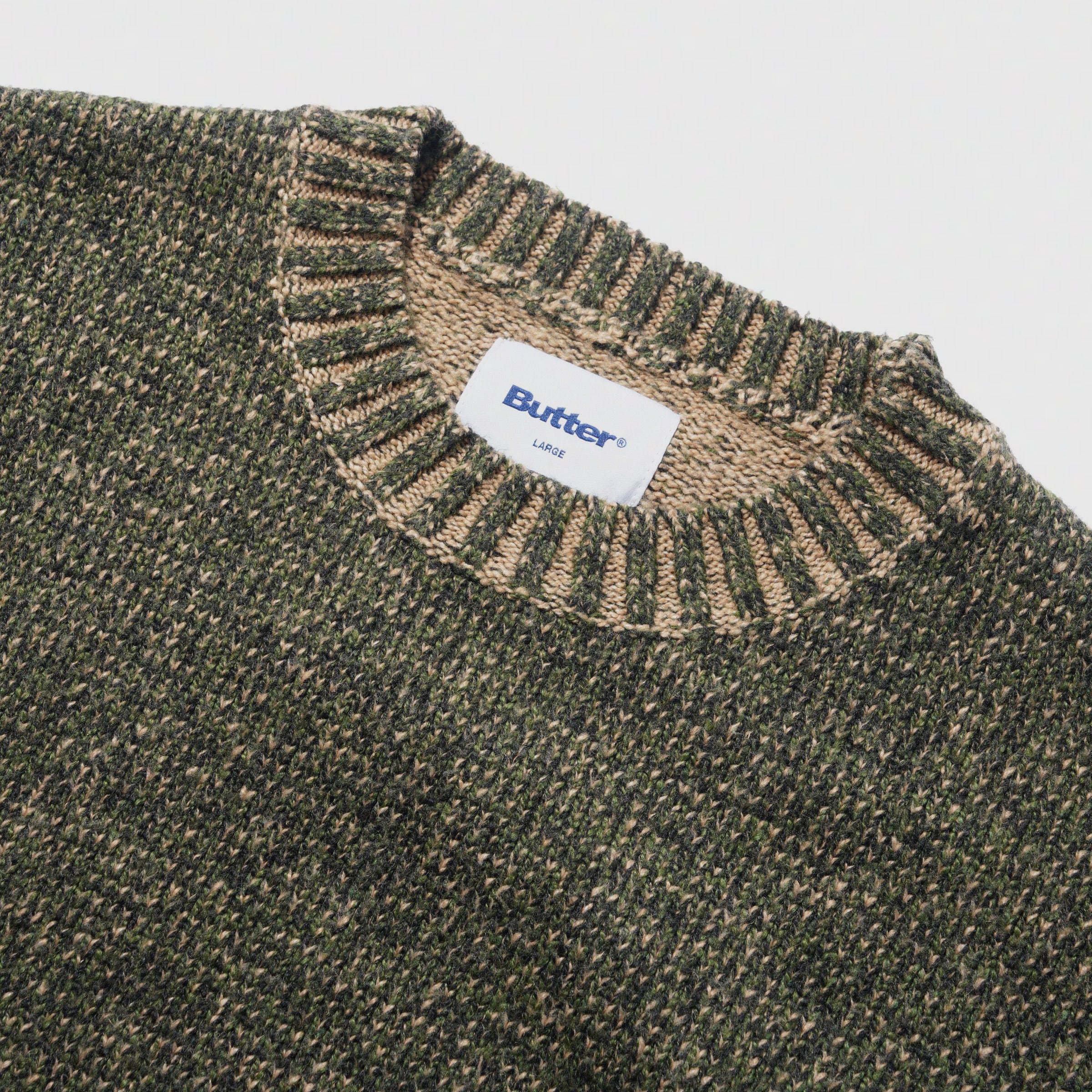 Textured Knit Sweater Army