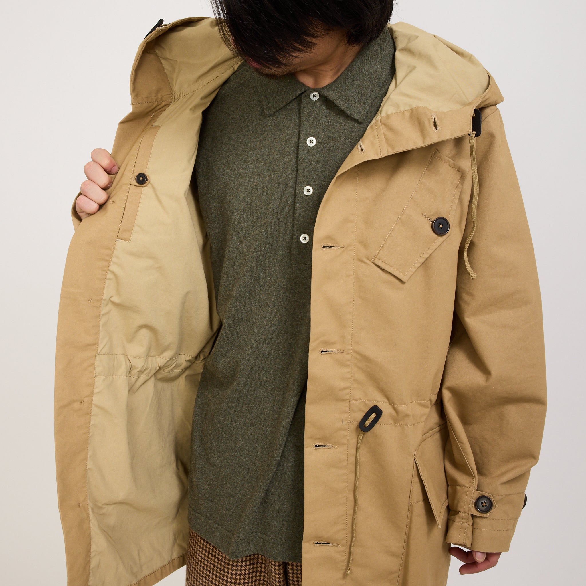 Universal Works | Boston Parka Brushed Polytech Sand | Maplestore