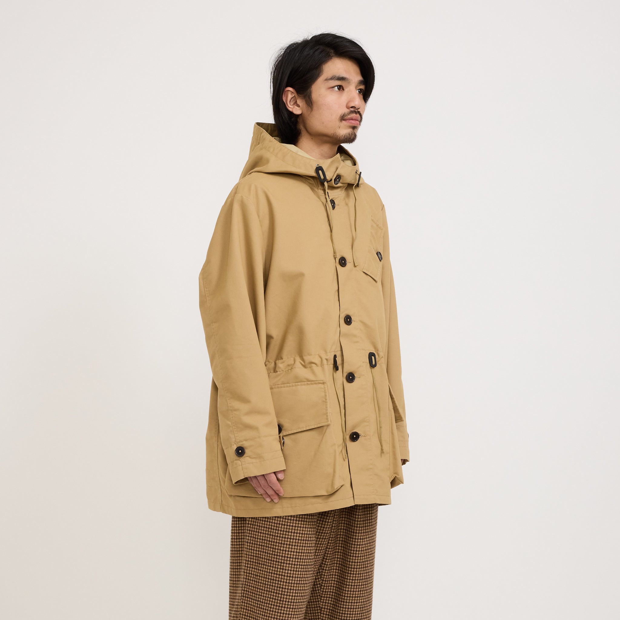 Universal Works | Boston Parka Brushed Polytech Sand | Maplestore