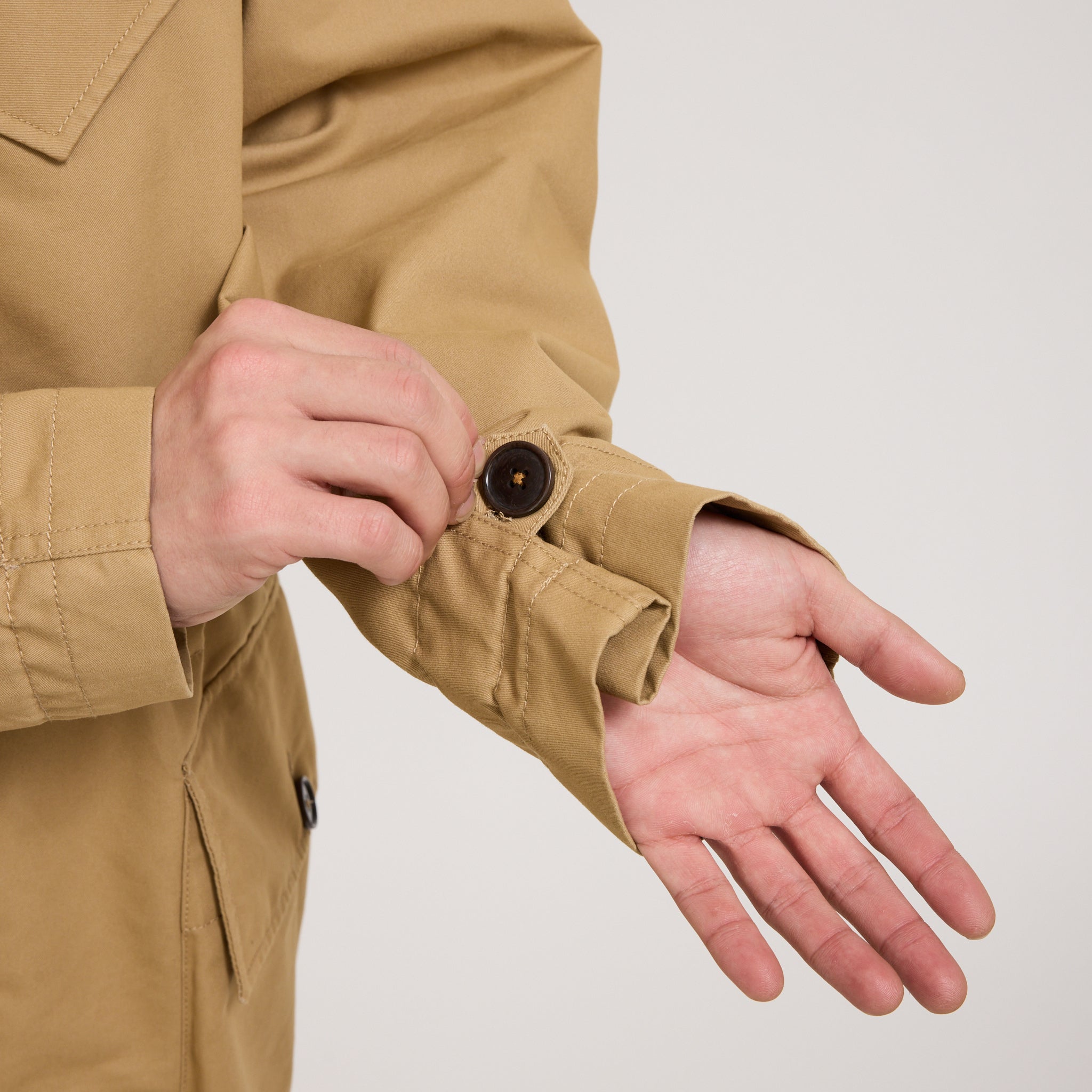 Universal Works | Boston Parka Brushed Polytech Sand | Maplestore
