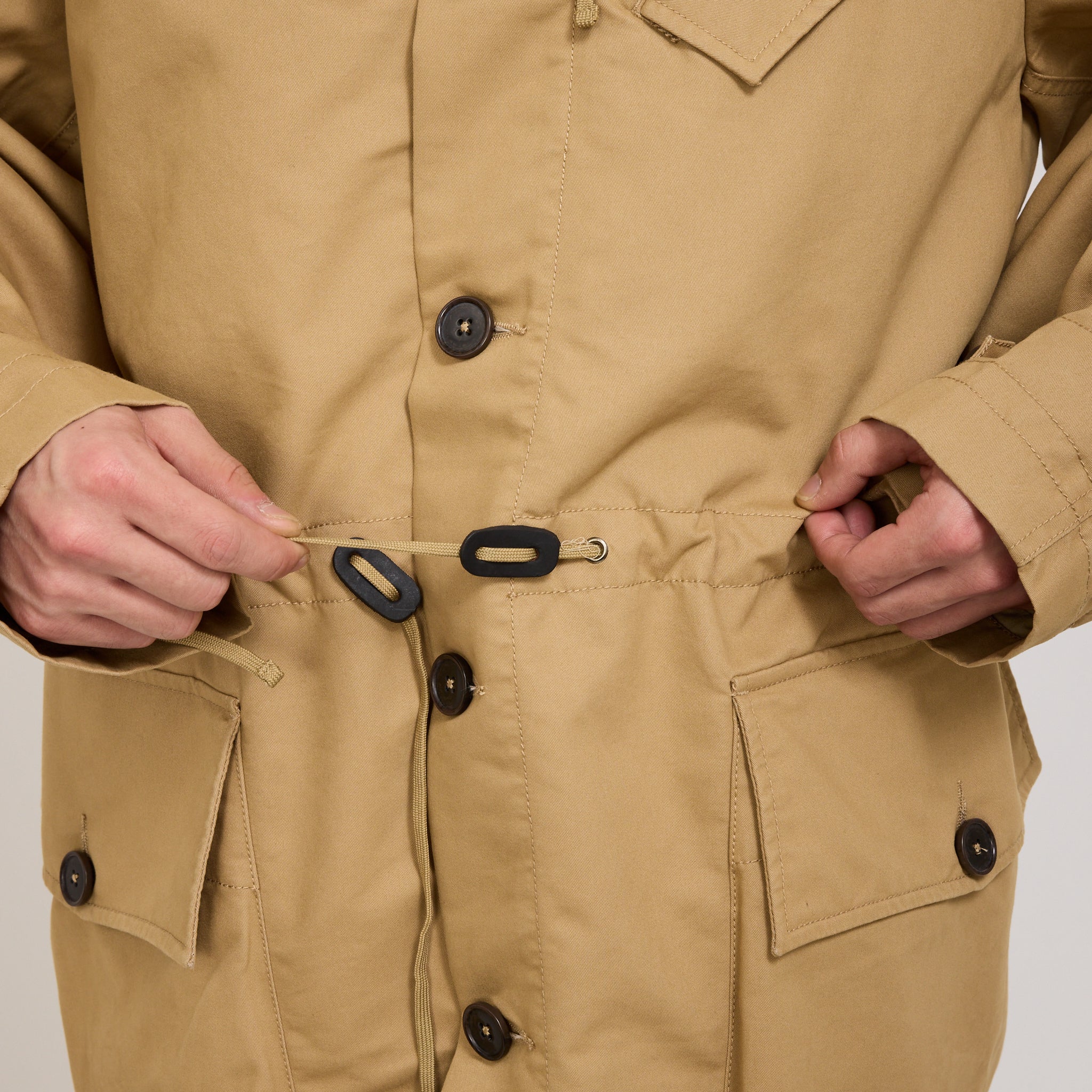 Universal Works | Boston Parka Brushed Polytech Sand | Maplestore