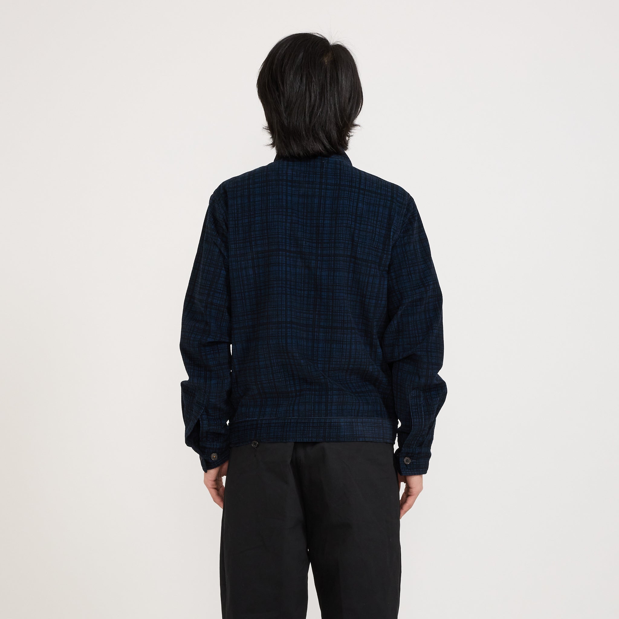 Universal Works | Uniform Jacket Cord Seersucker Navy Check | Maplestore