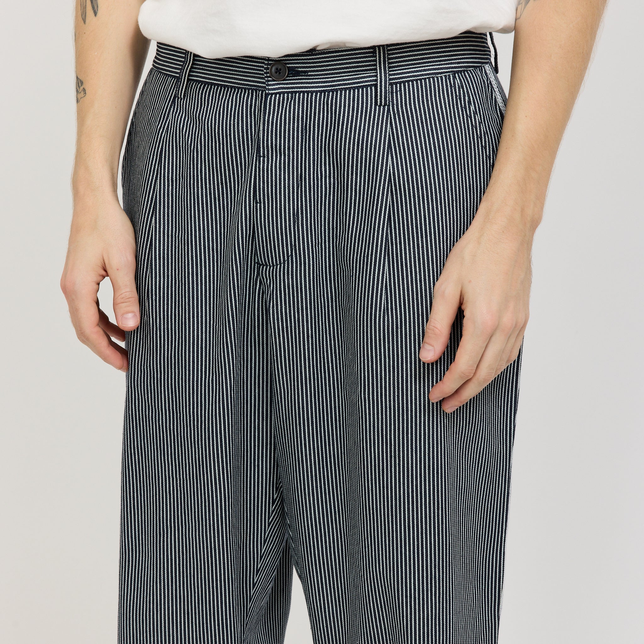 Duke Pant Hickory Stripe Denim Indigo