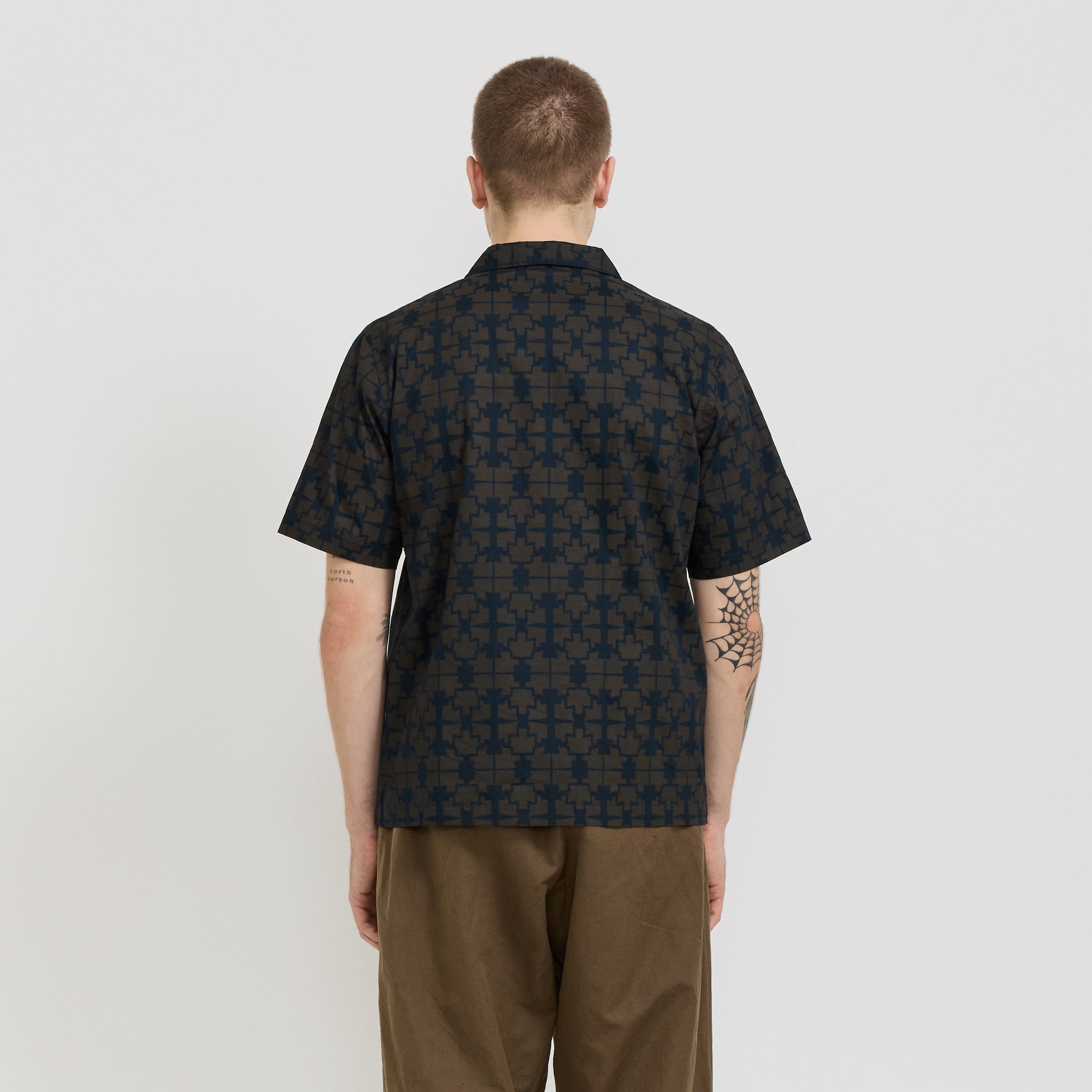 Road Shirt Mitla Print Cotton Navy