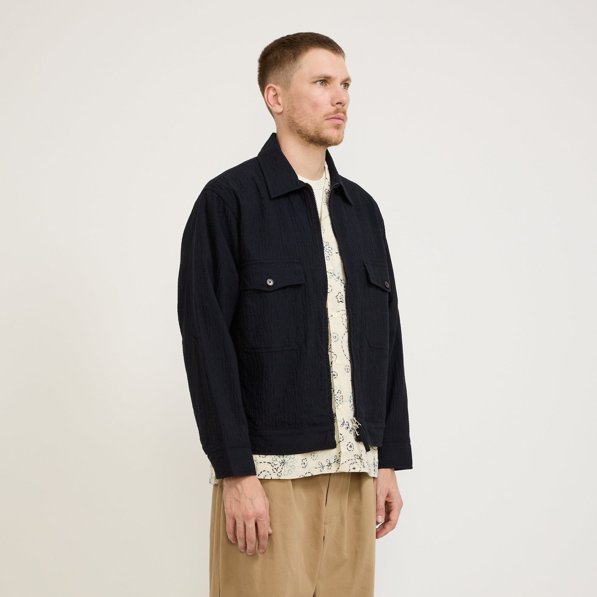 Universal Works | E130 Jacket Ospina Cotton Dark Navy | Maplestore