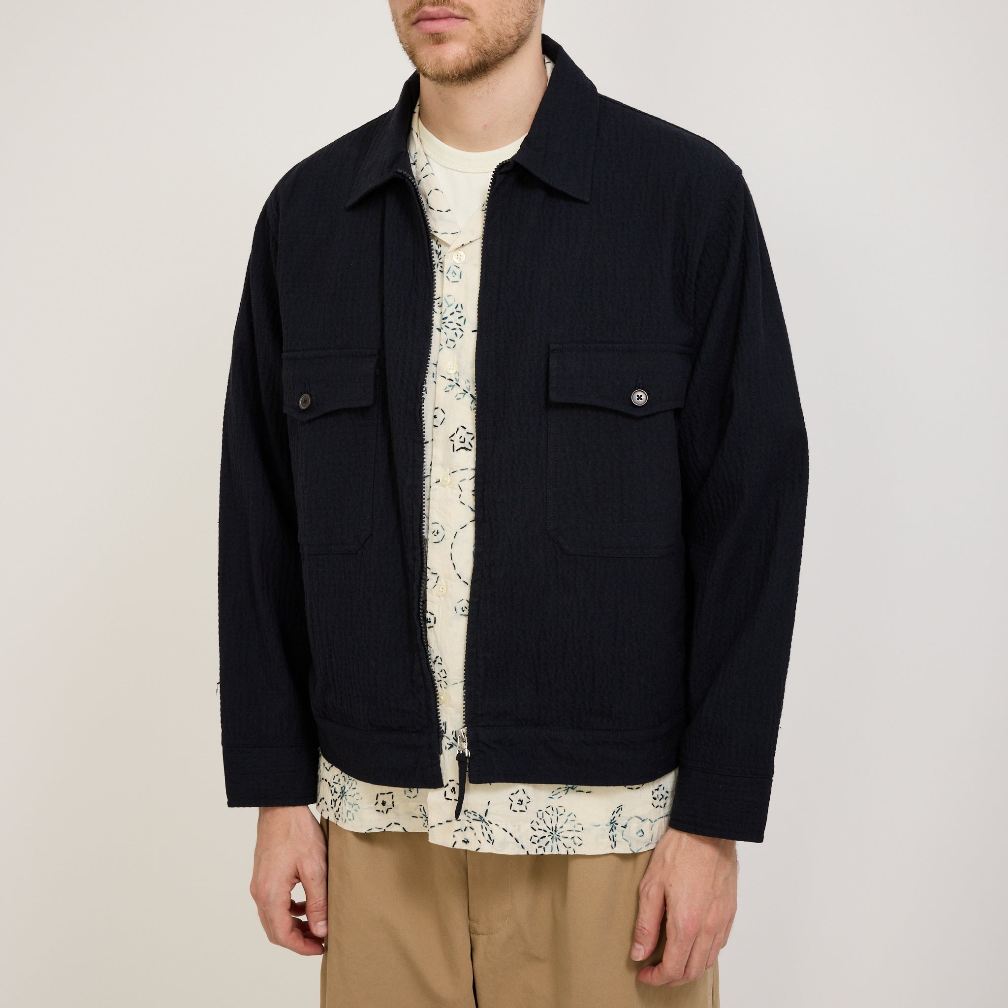 Universal Works | E130 Jacket Ospina Cotton Dark Navy | Maplestore