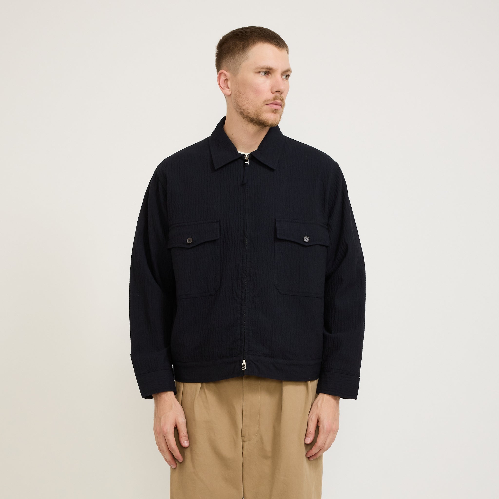 Universal Works | E130 Jacket Ospina Cotton Dark Navy | Maplestore