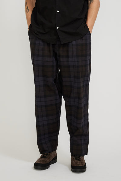 Universal Works | Oxford Pant Brown/Charcoal Check Oak Check | Maplestore