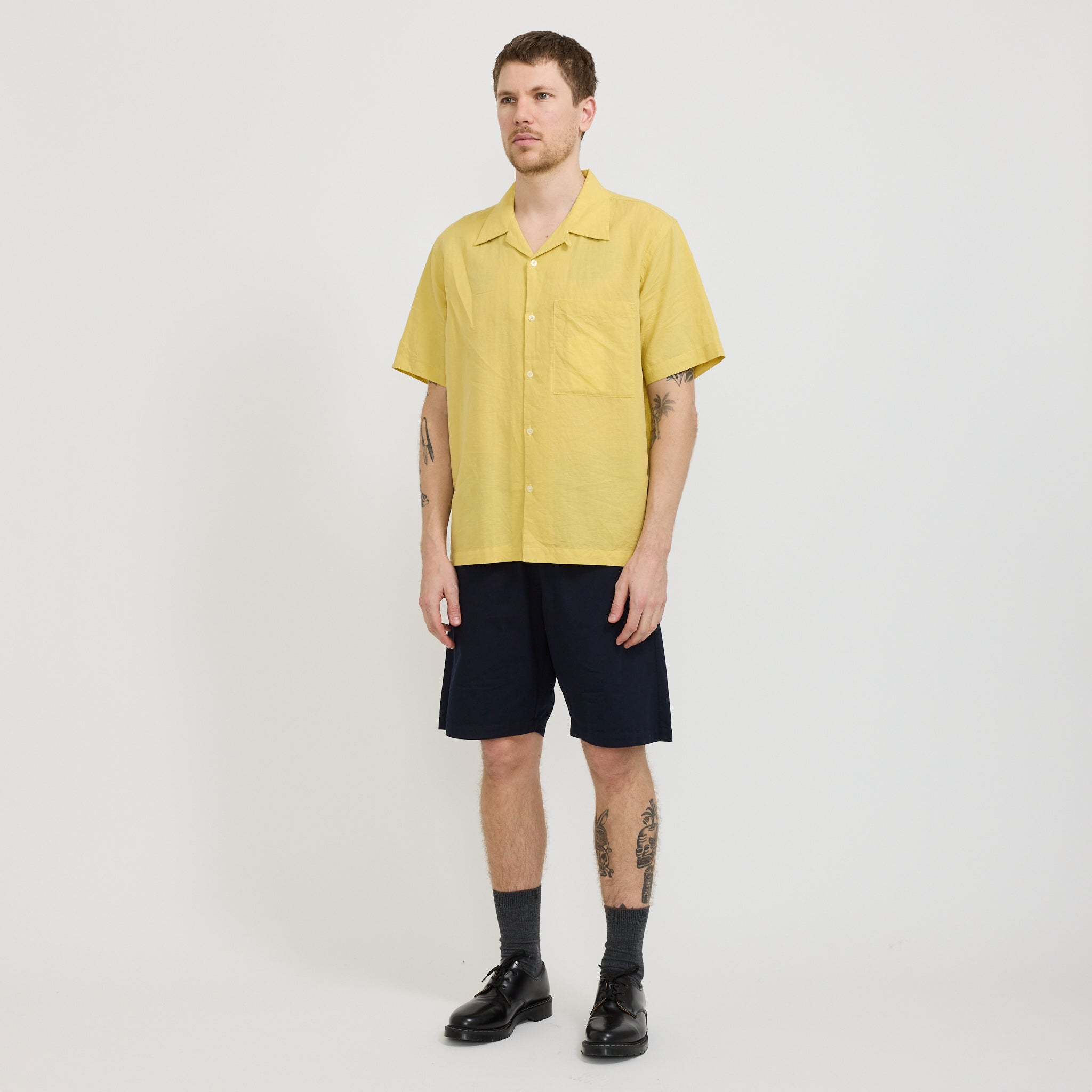 Universal Works | Simple Short Military Cotton Navy | Maplestore
