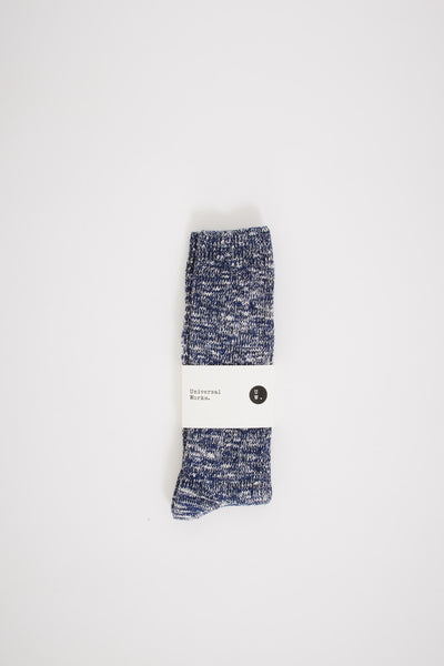 Universal Works | Slub Knit Sock Navy | Maplestore