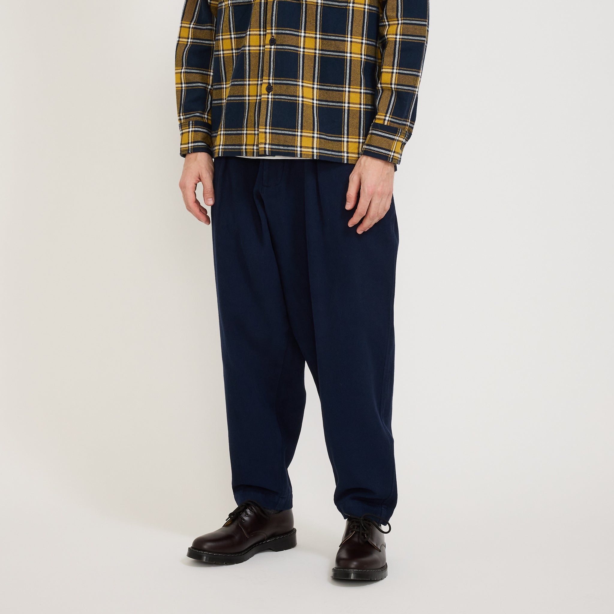 Universal Works | Pleated Track Pant Super Twill Navy | Maplestore