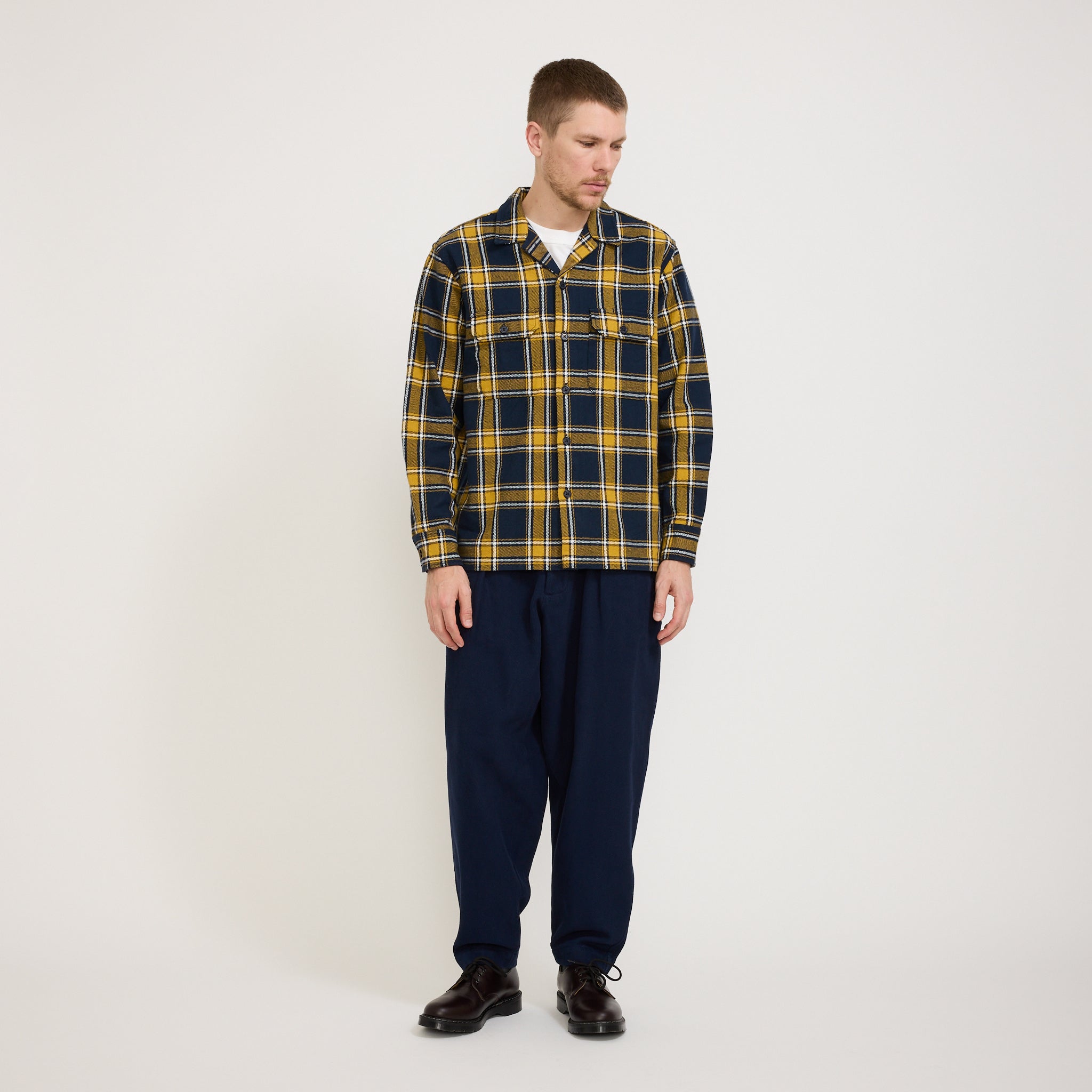Universal Works | Pleated Track Pant Super Twill Navy | Maplestore