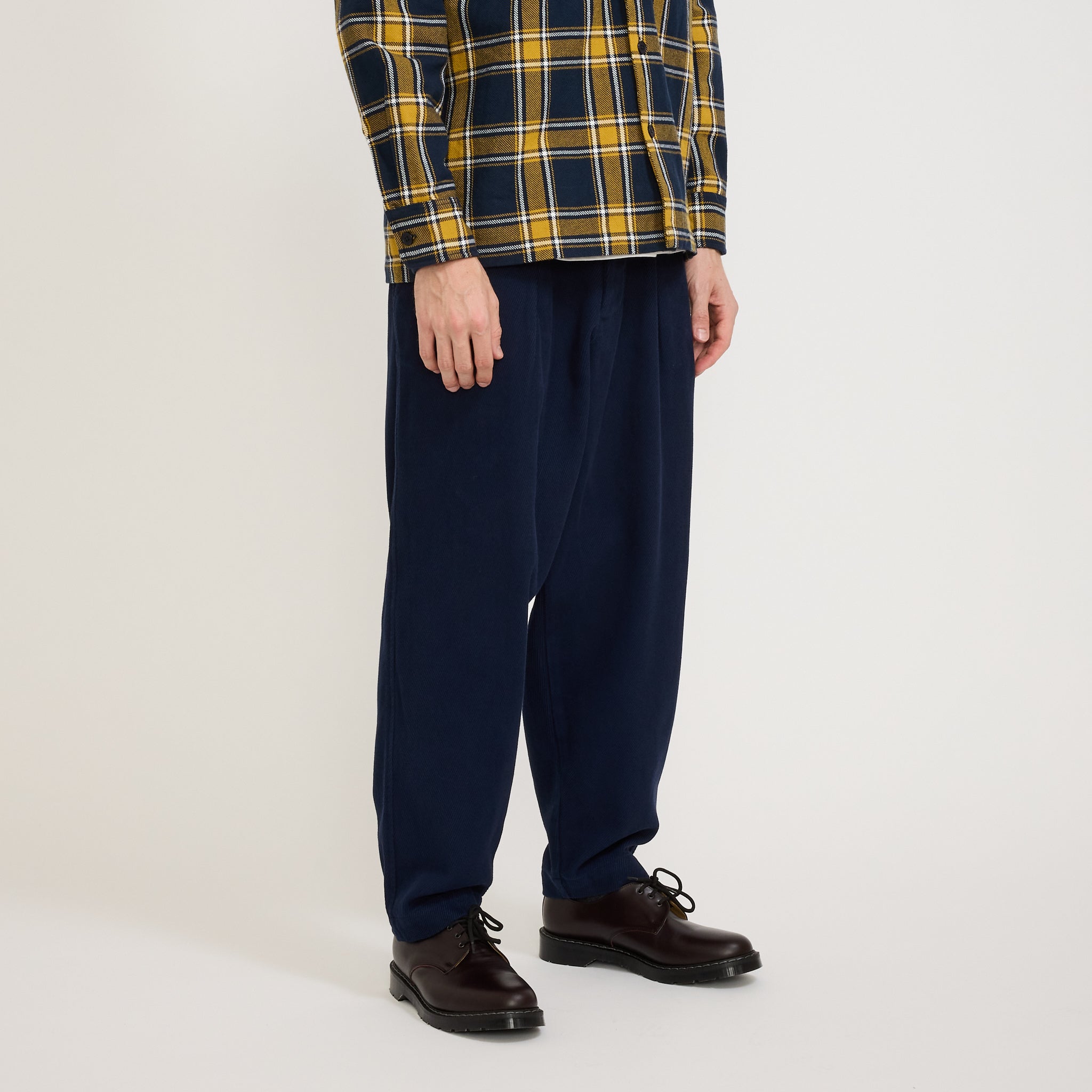 Universal Works | Pleated Track Pant Super Twill Navy | Maplestore