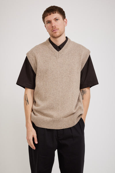 Universal Works | Sweater Vest Eco Wool Oatmeal | Maplestore