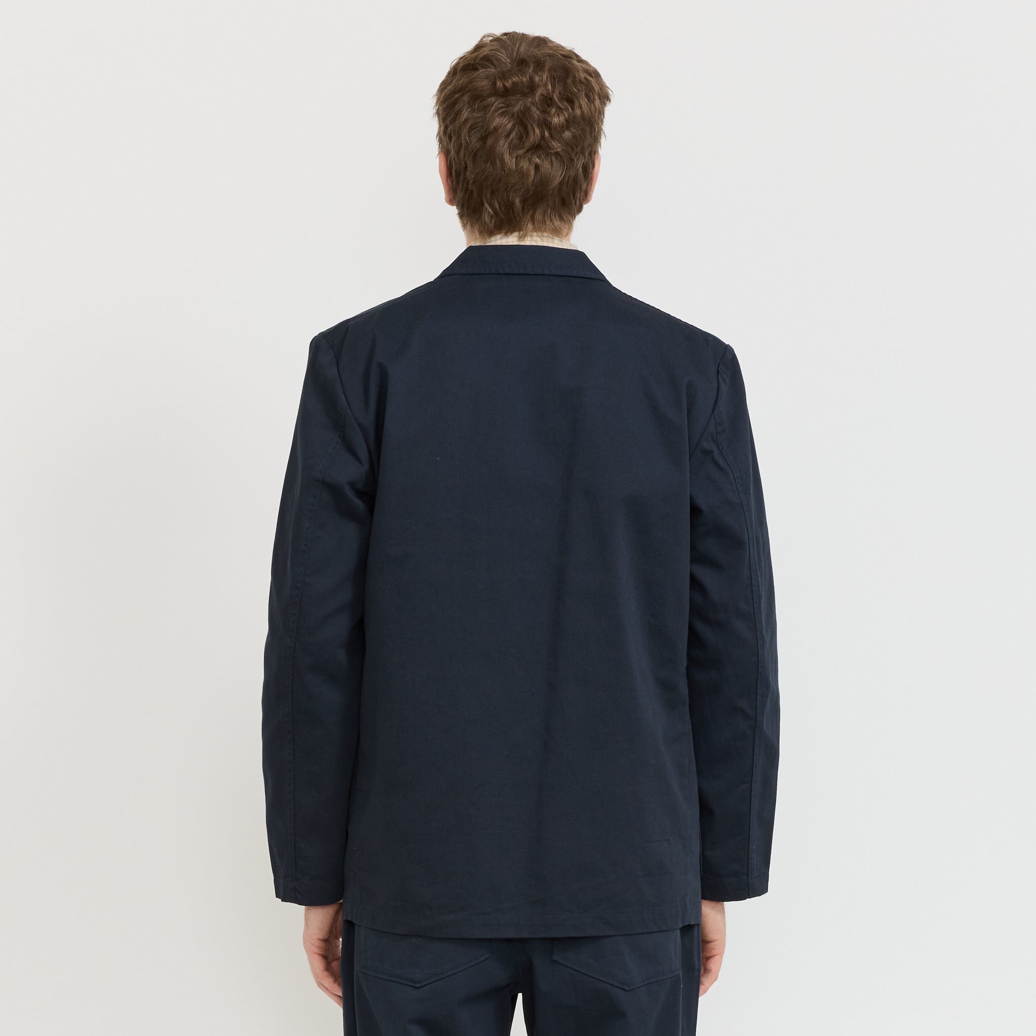 Three Button Jacket Twill Navy
