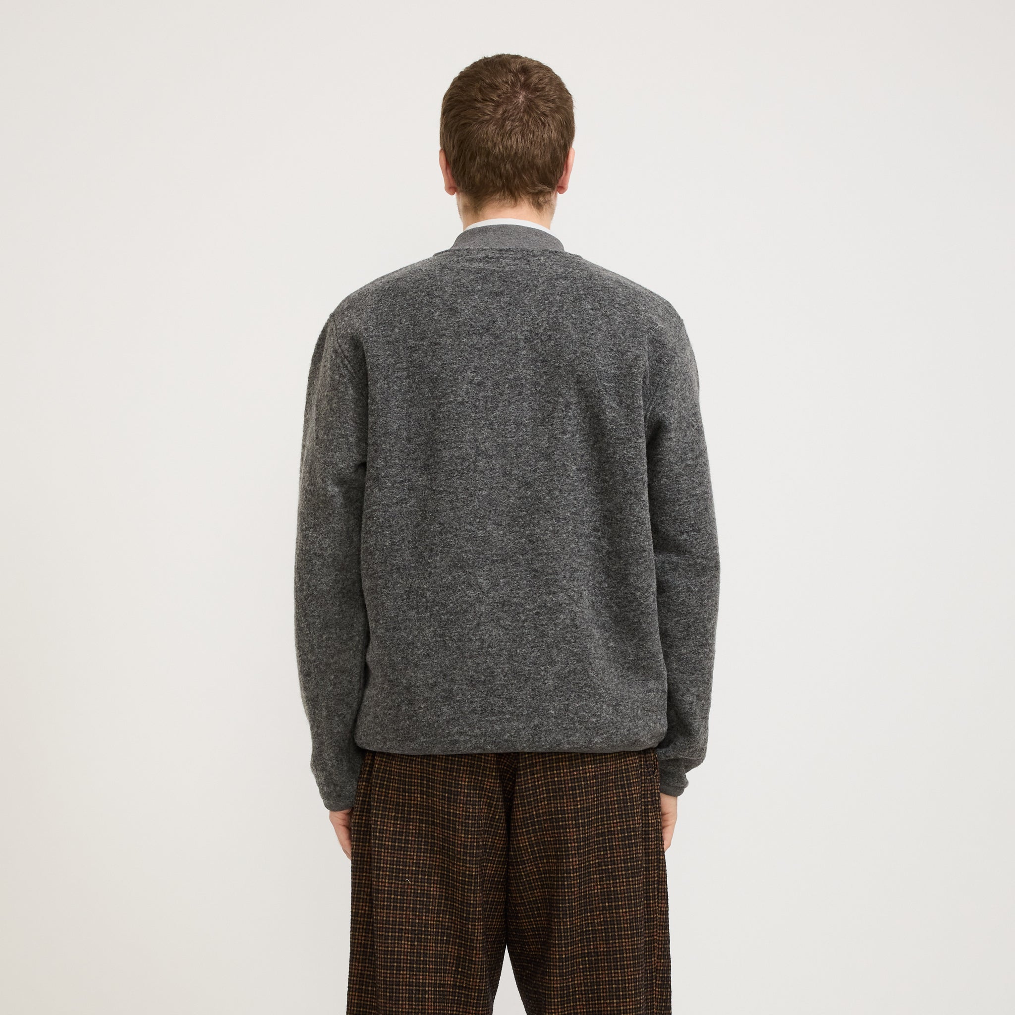 Universal Works | Wool Fleece Zip Bomber Grey Marle | Maplestore