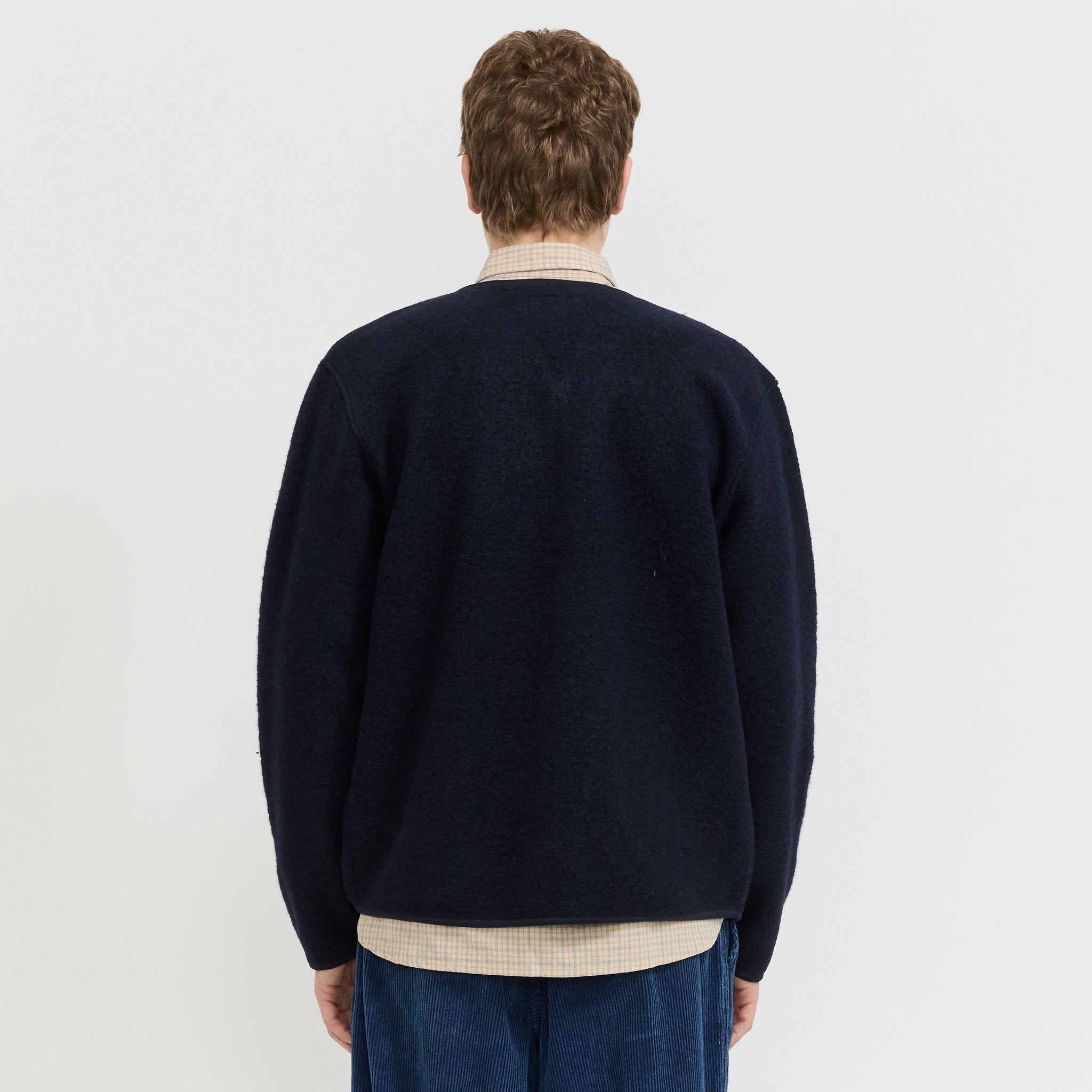 Wool Fleece Zip Liner Jacket Navy