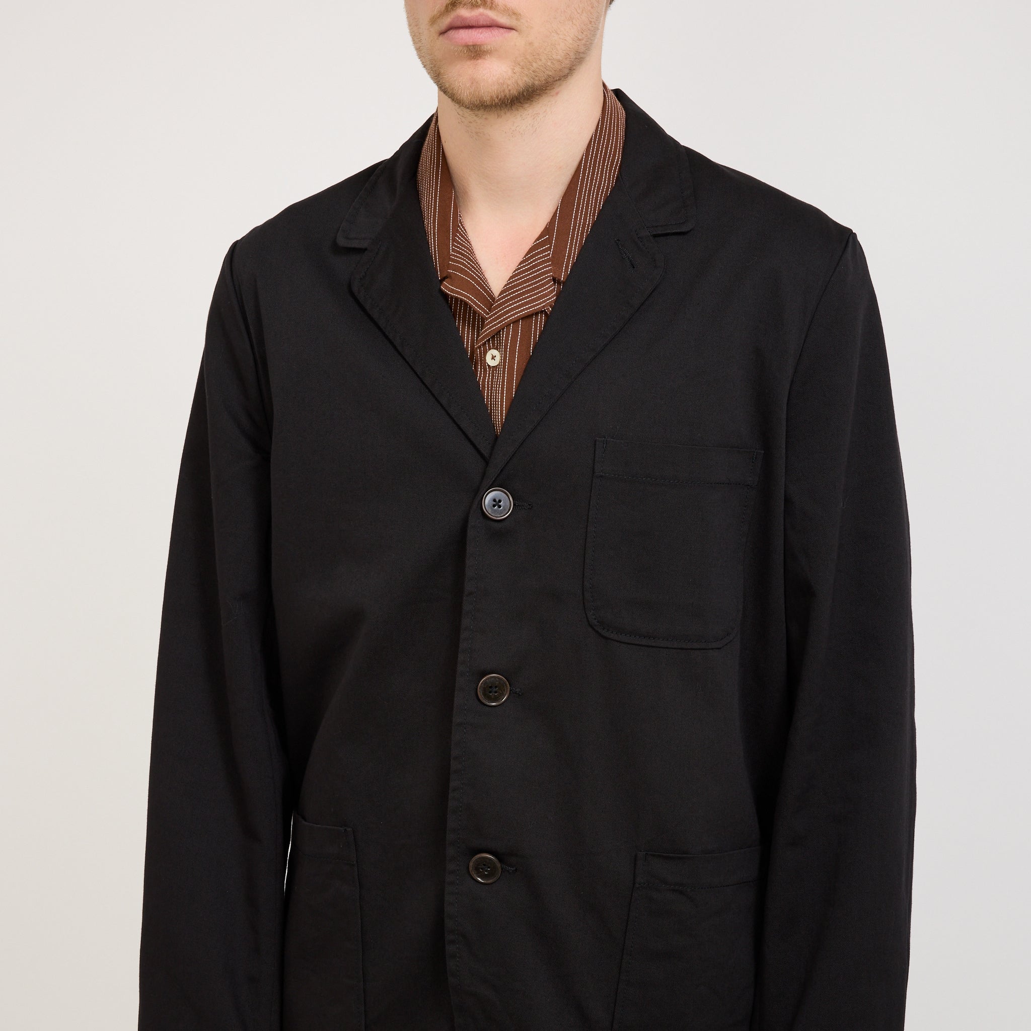 Universal Works | Three Button Jacket Twill Black | Maplestore