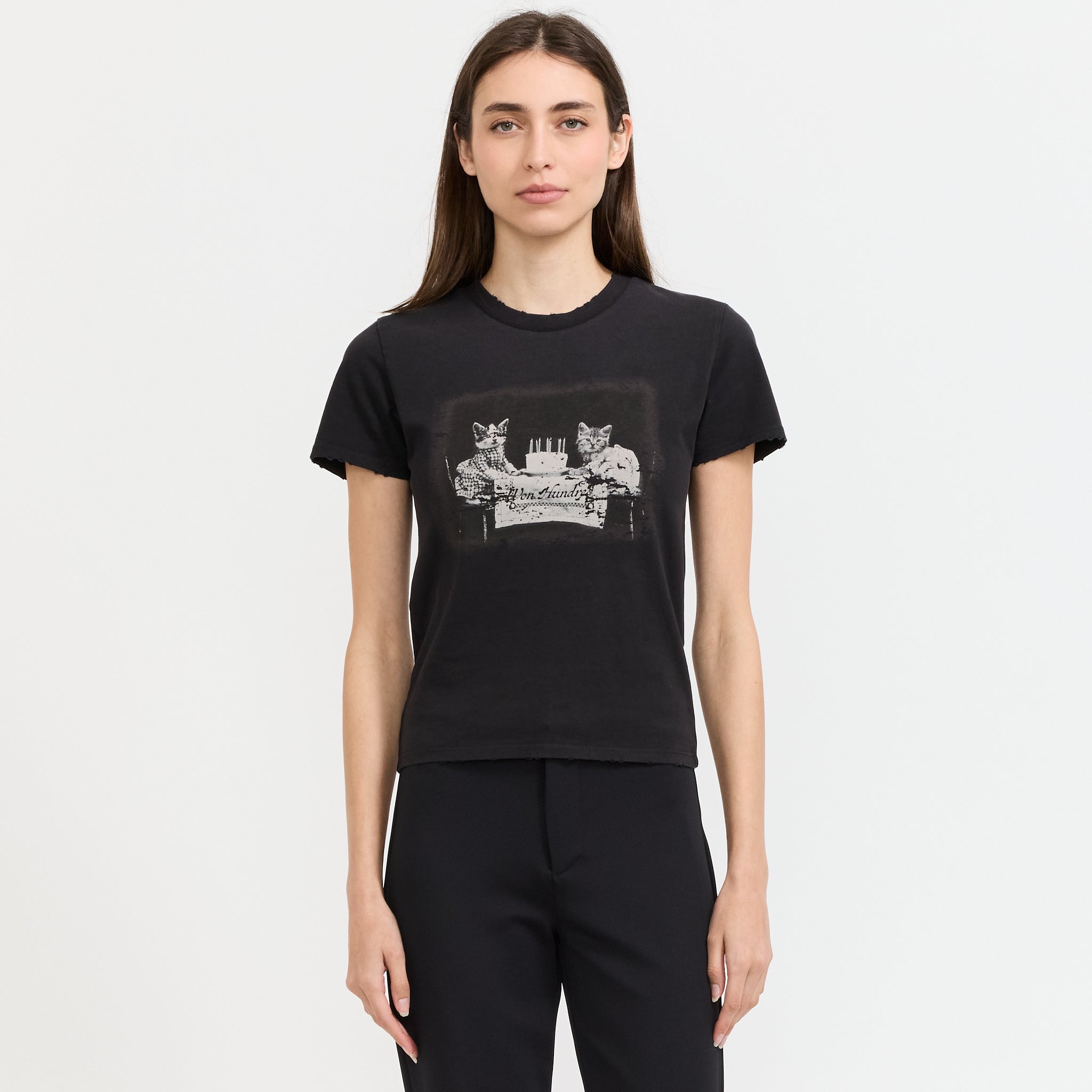 Vera Cat T-Shirt washed Black