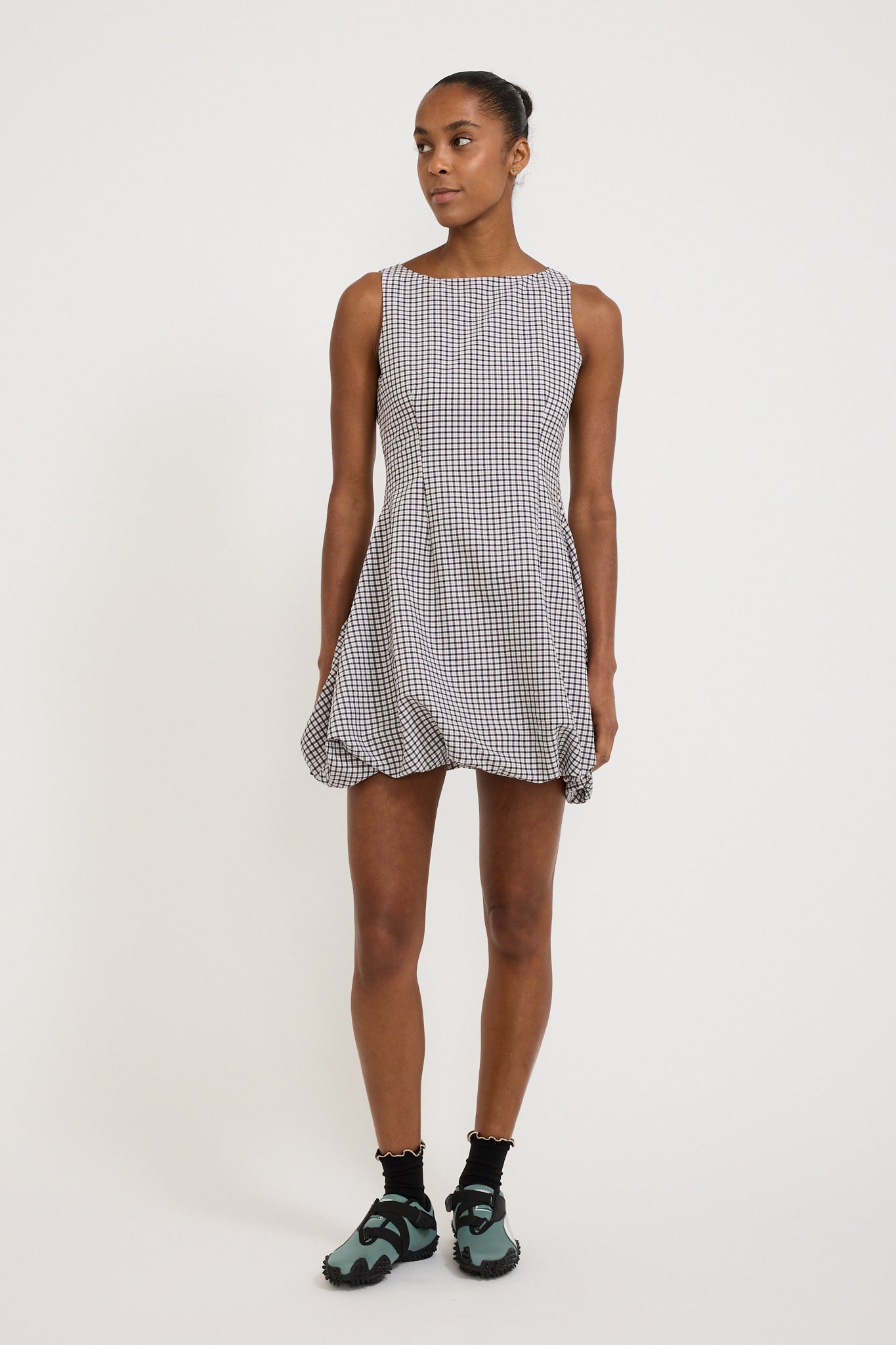 Wynn Hamlyn | Bobbie Mini Dress Black Gingham | Maplestore