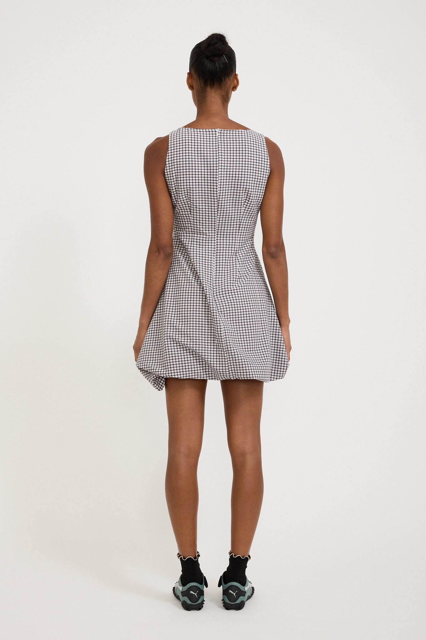 Wynn Hamlyn | Bobbie Mini Dress Black Gingham | Maplestore