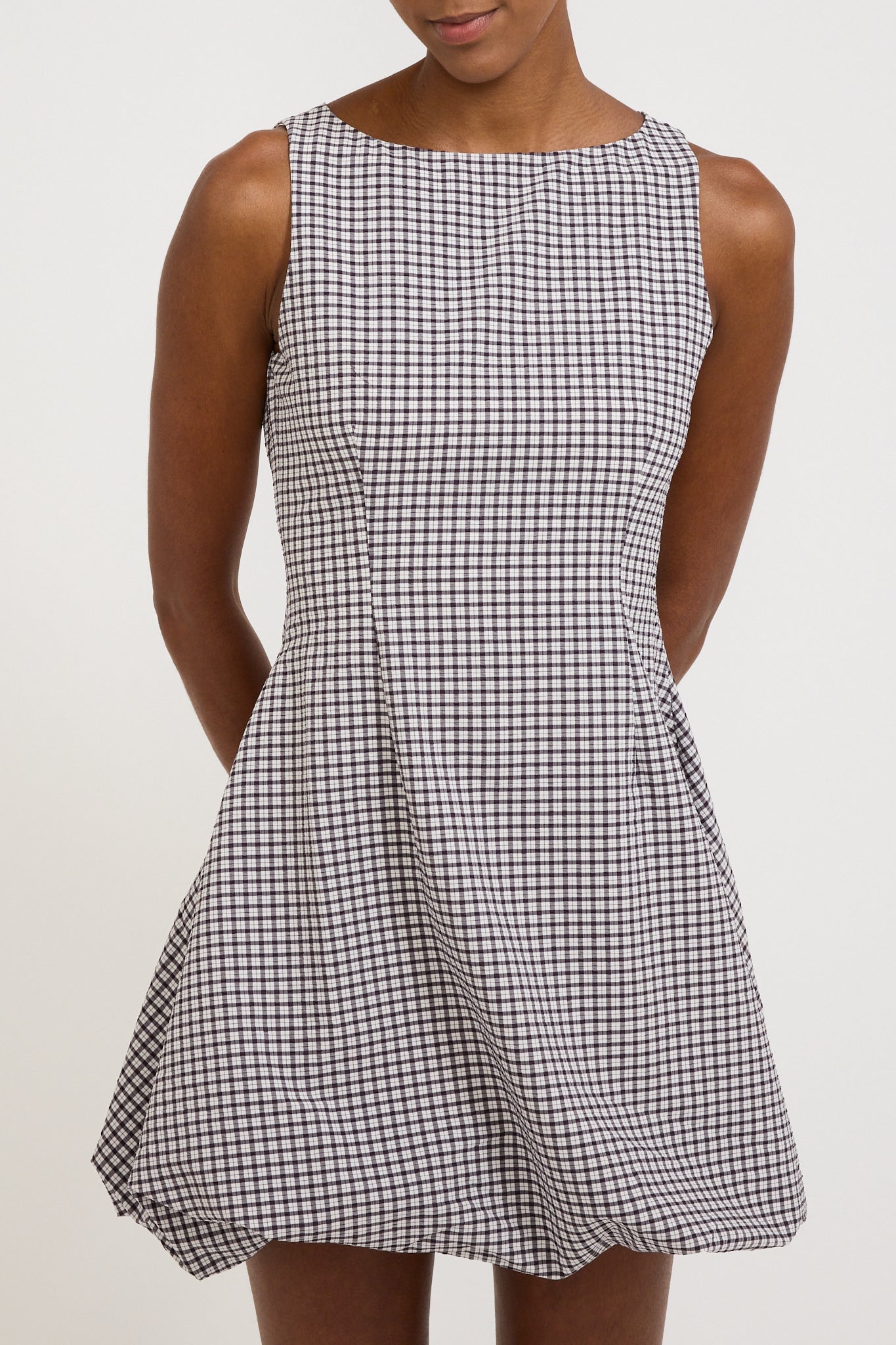 Wynn Hamlyn | Bobbie Mini Dress Black Gingham | Maplestore