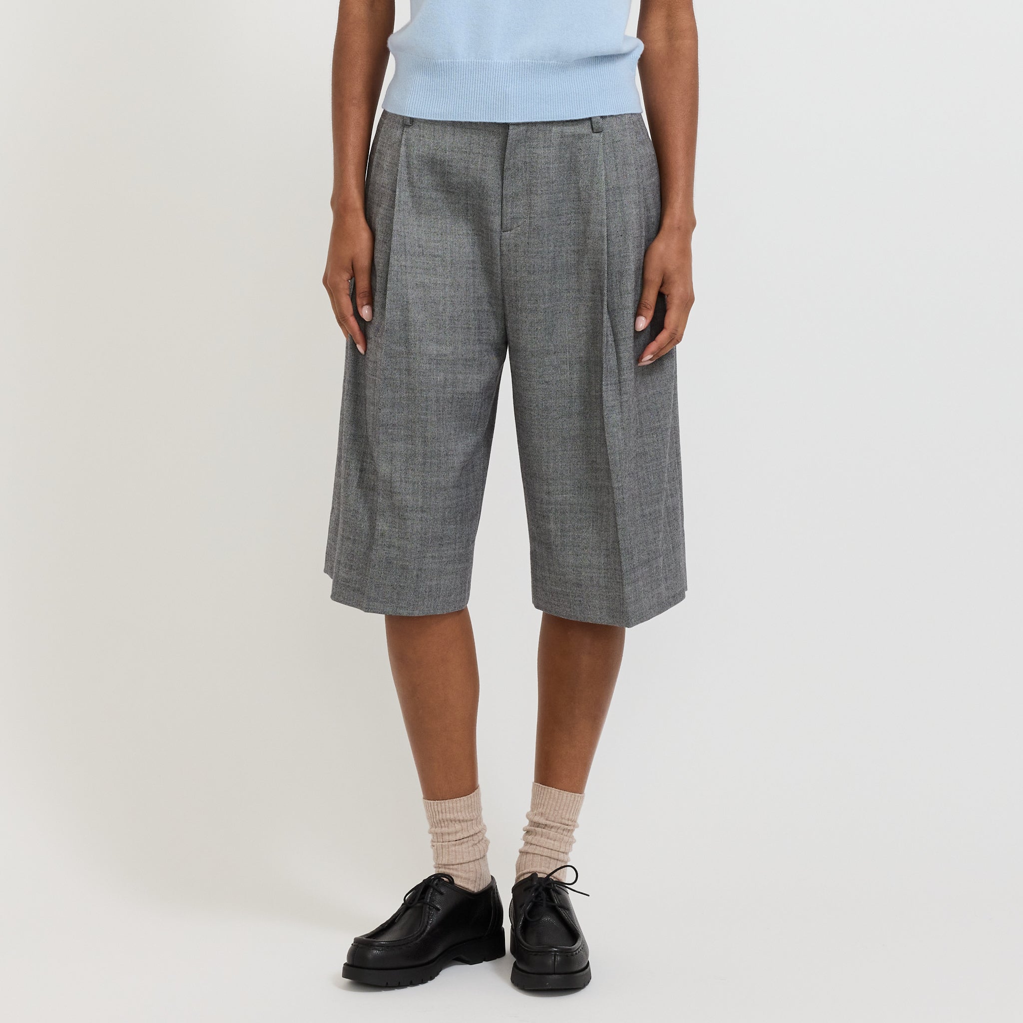 Wynn Hamlyn | Charlie Suiting Shorts Black/White | Maplestore