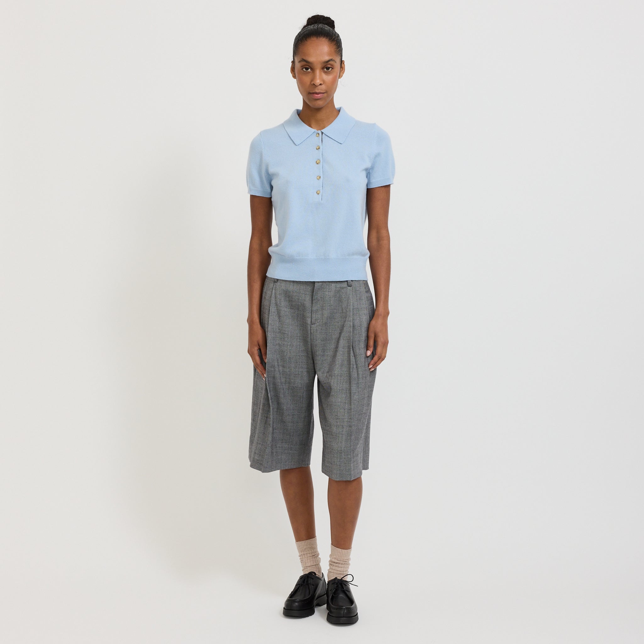 Wynn Hamlyn | Charlie Suiting Shorts Black/White | Maplestore