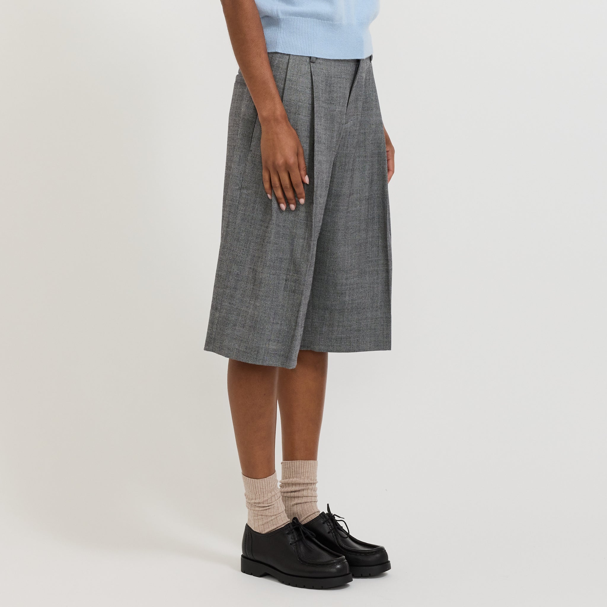 Wynn Hamlyn | Charlie Suiting Shorts Black/White | Maplestore