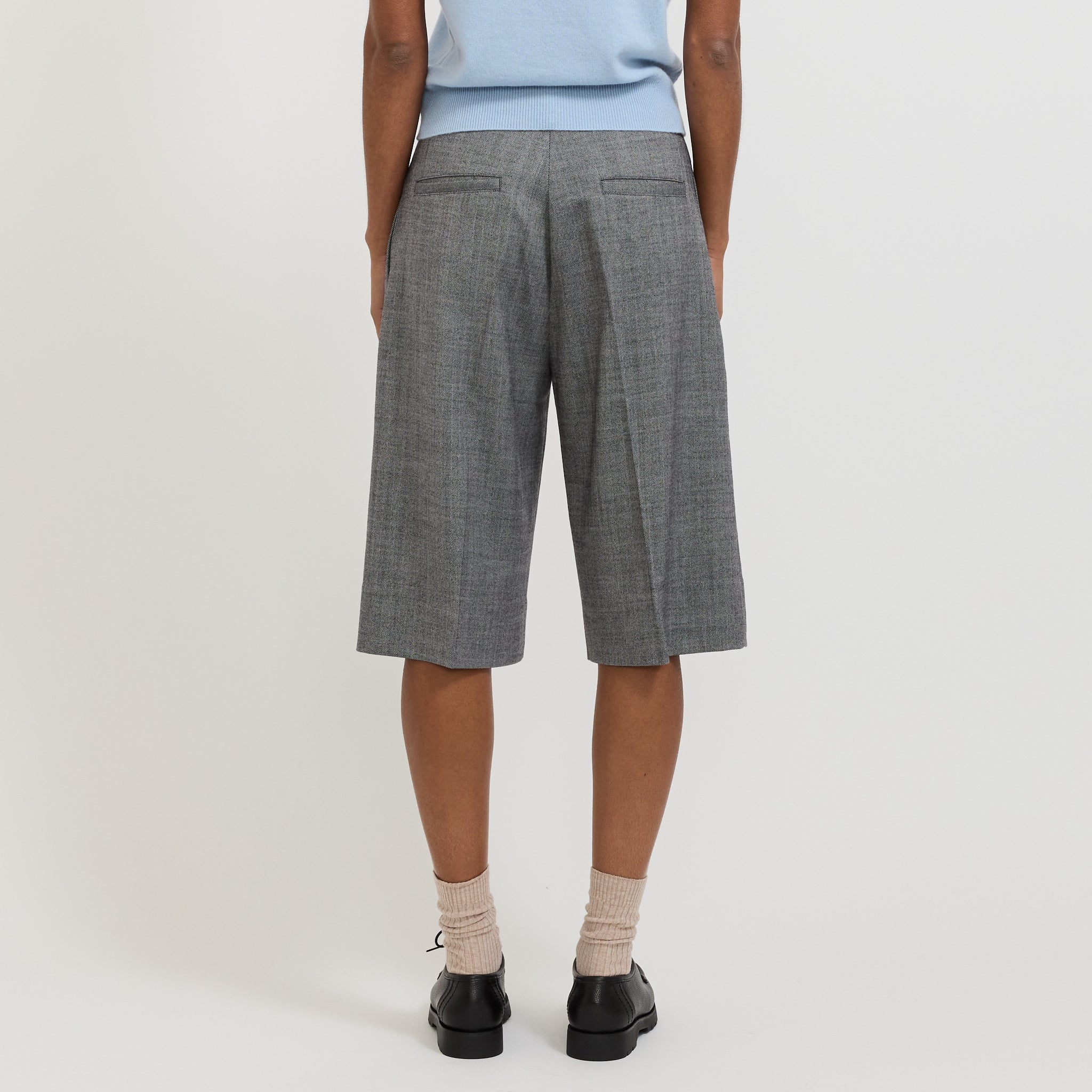 Wynn Hamlyn | Charlie Suiting Shorts Black/White | Maplestore