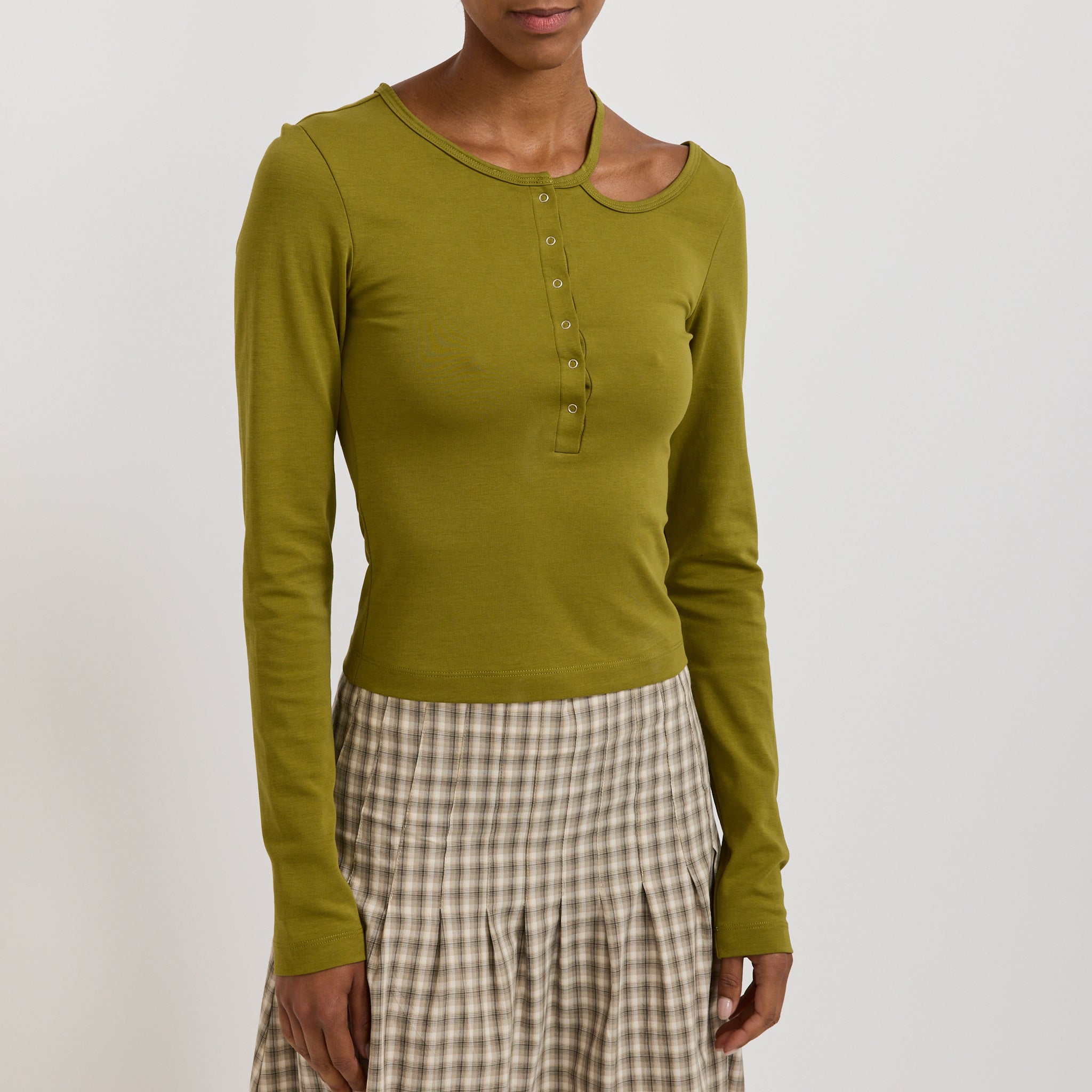 Wynn Hamlyn | Loop Knit Top Olive Green | Maplestore