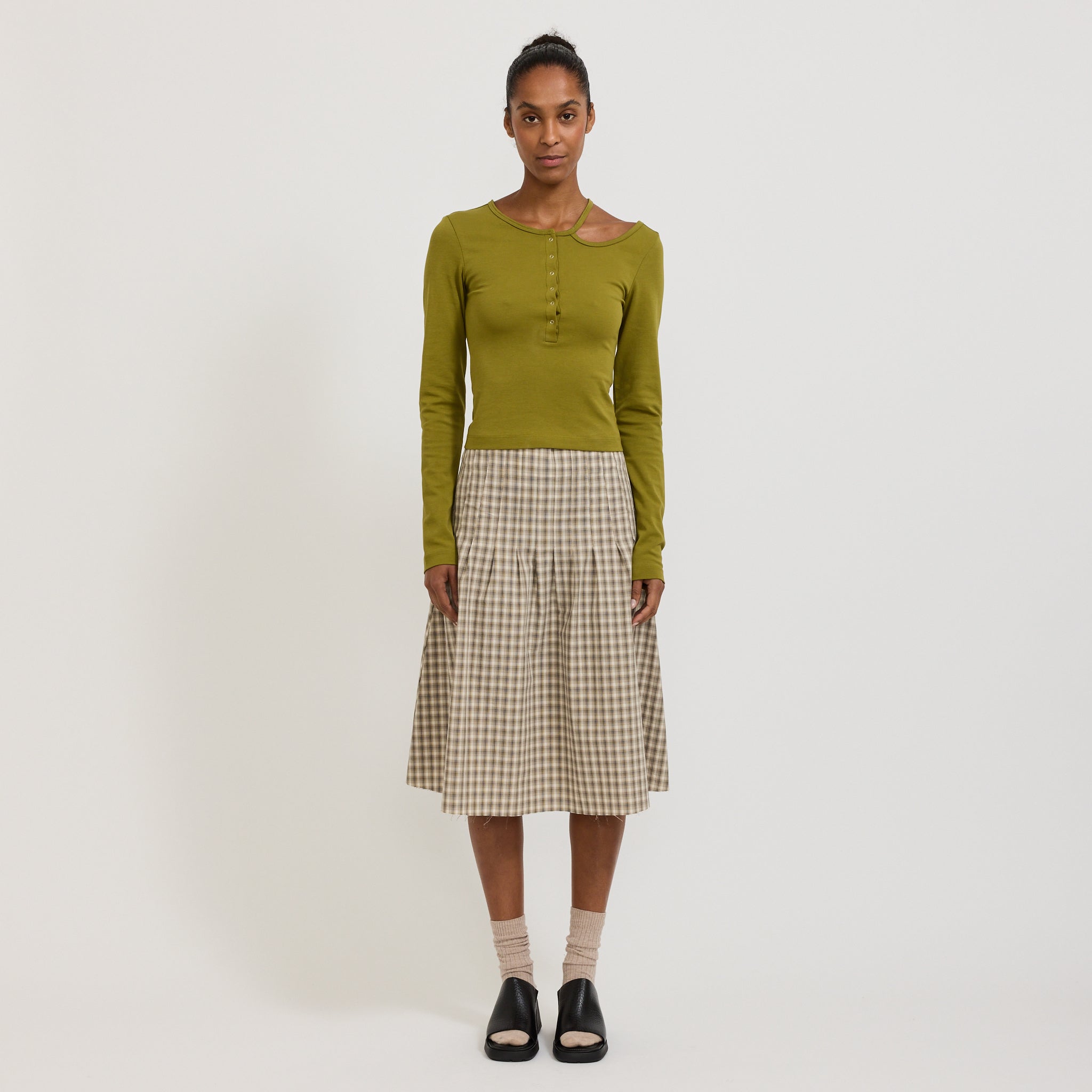 Wynn Hamlyn | Loop Knit Top Olive Green | Maplestore