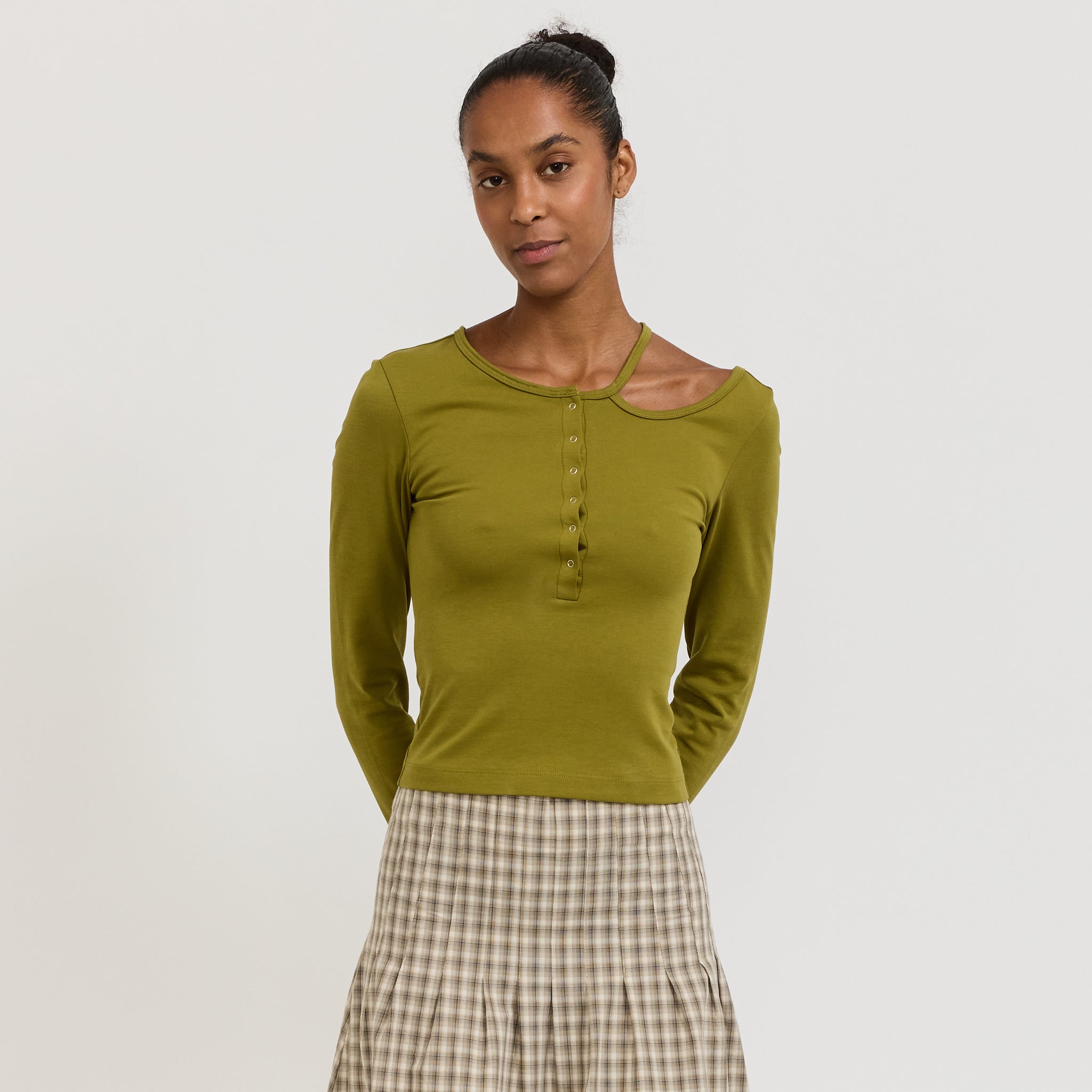 Wynn Hamlyn | Loop Knit Top Olive Green | Maplestore