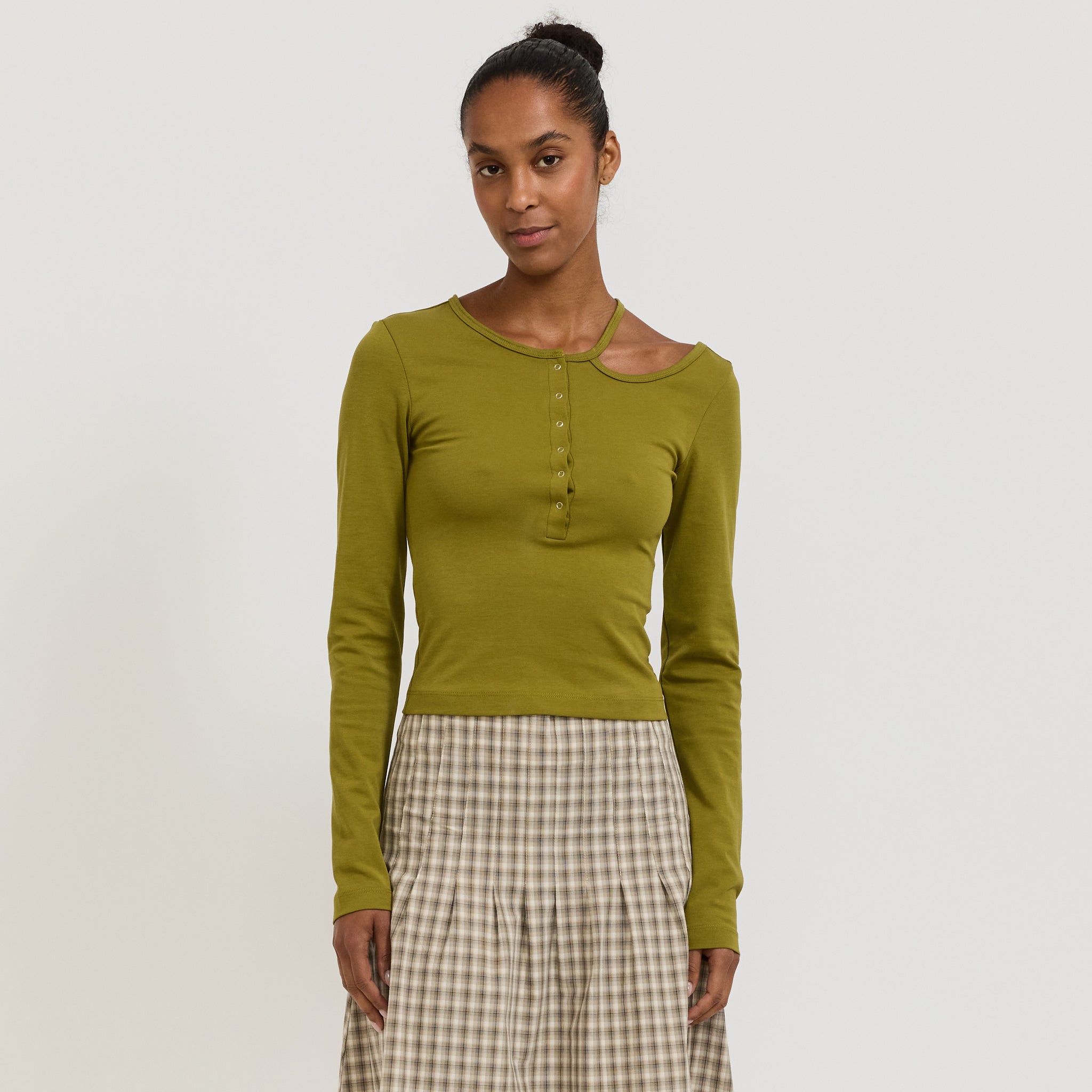 Wynn Hamlyn | Loop Knit Top Olive Green | Maplestore