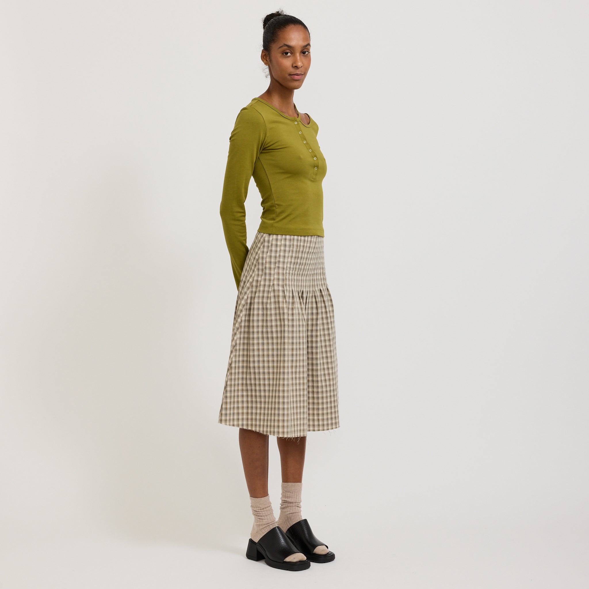 Wynn Hamlyn | Loop Knit Top Olive Green | Maplestore