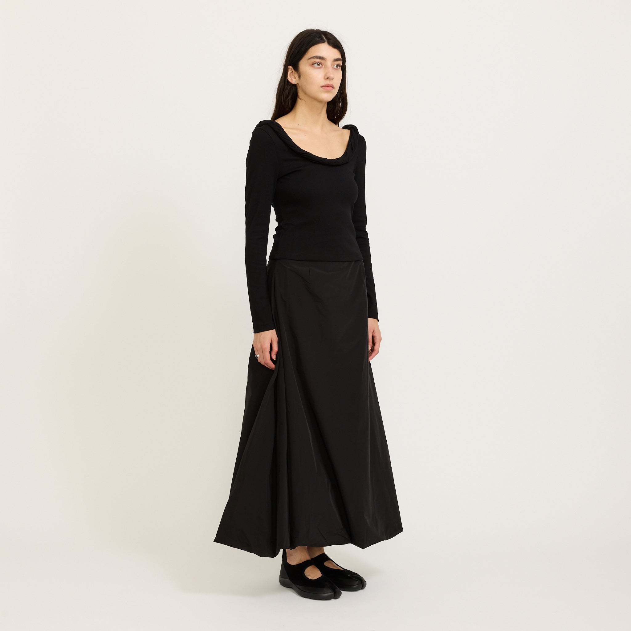 Wynn Hamlyn | Ophelia Long Sleeve Top Black | Maplestore