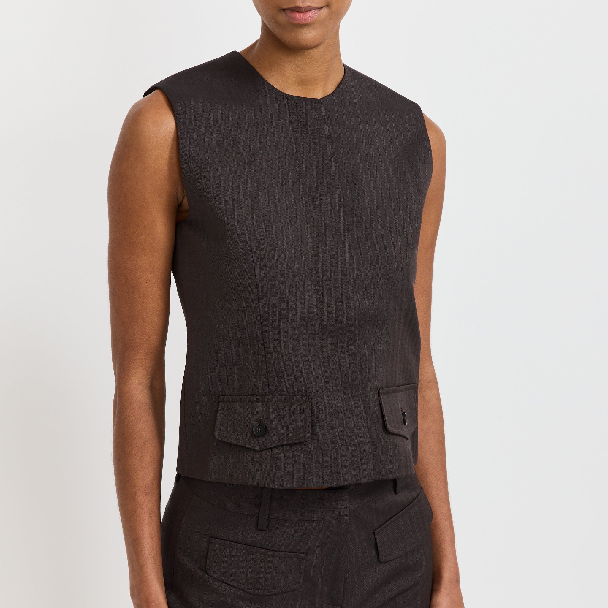Tailored Vest Chocolate