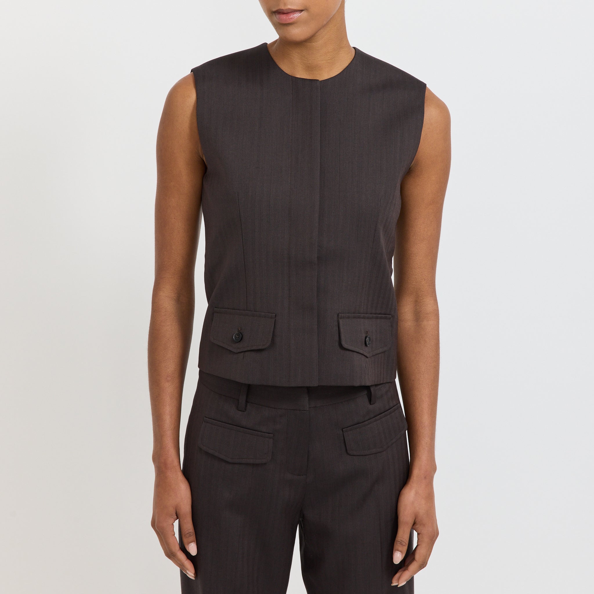 Wynn Hamlyn | Tailored Vest Chocolate | Maplestore