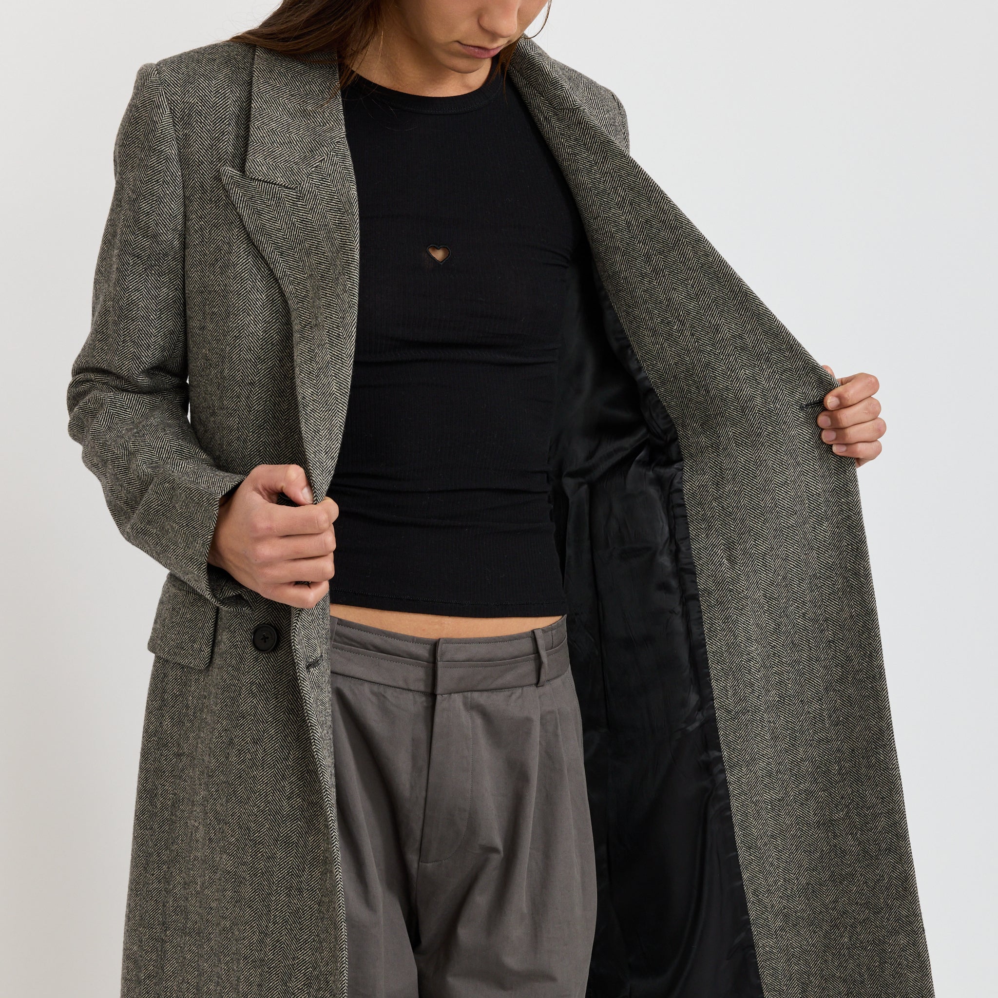 Charlie Coat Black/White