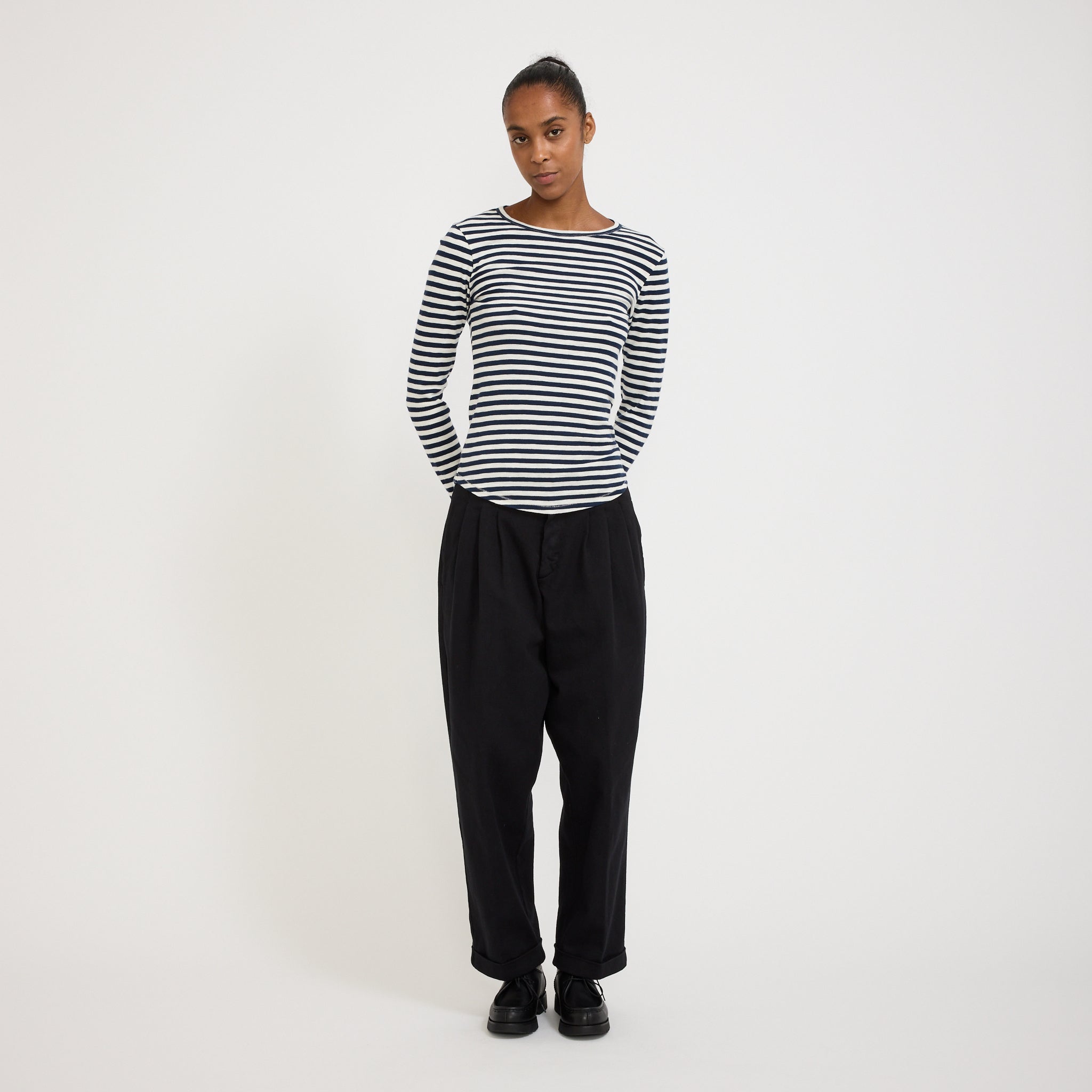 Charlotte Long Sleeve Top Navy/White Stripe