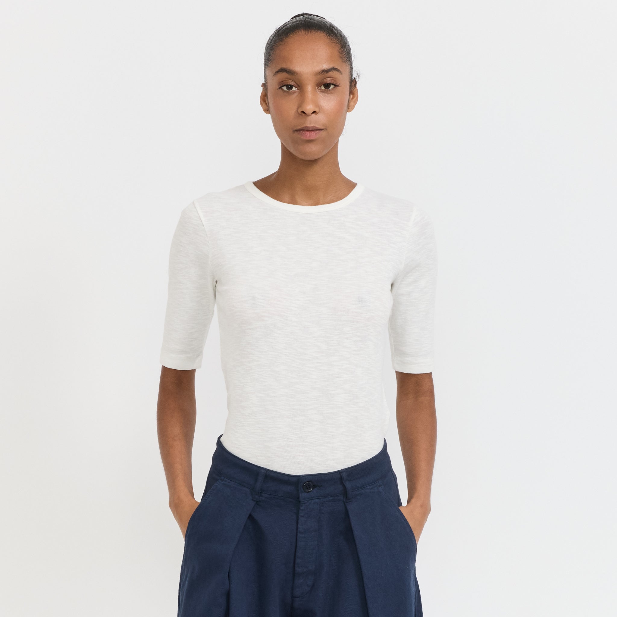 Charlotte Short Sleeve Top White
