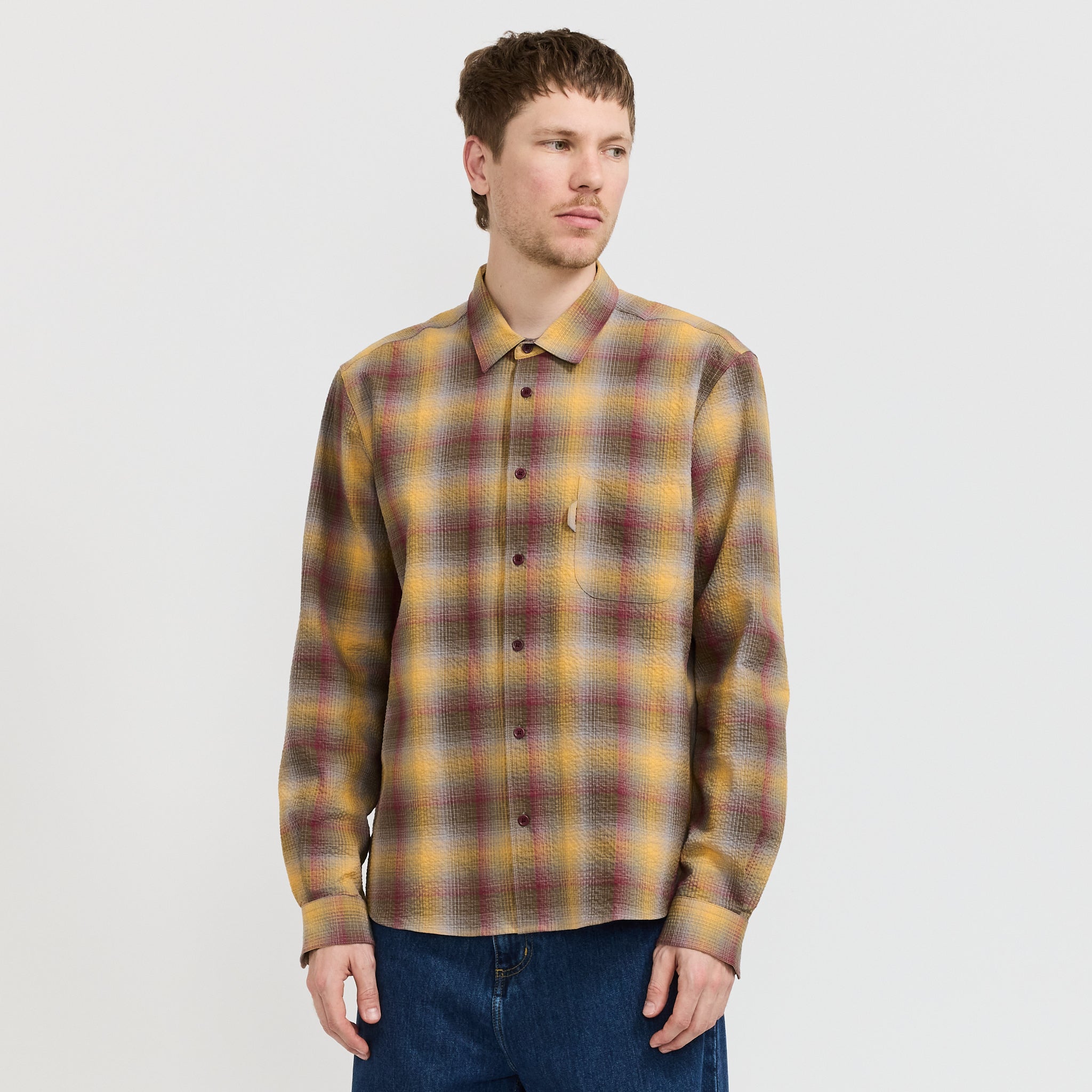 YMC | Curtis Shirt Multi Yellow/Red | Maplestore