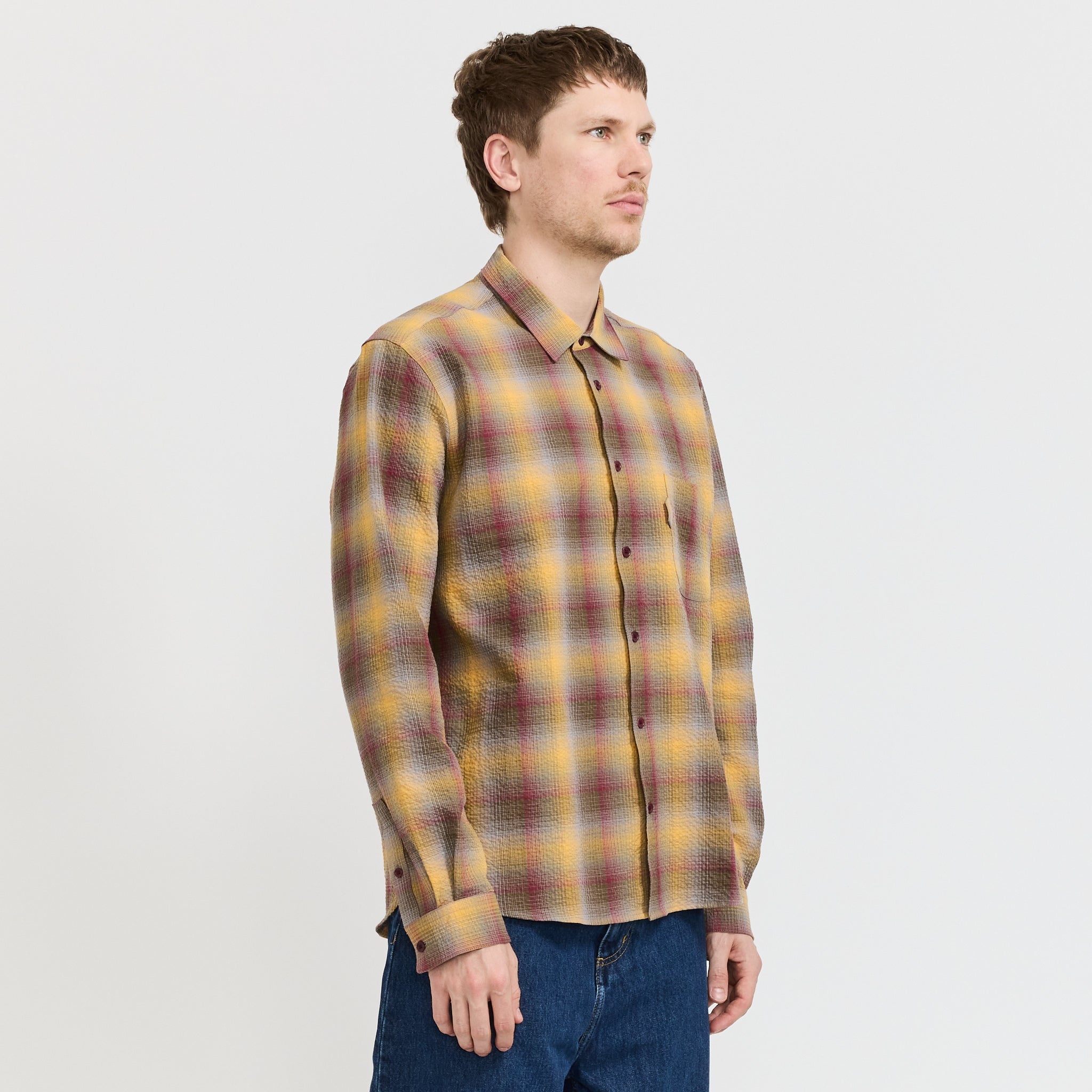 YMC | Curtis Shirt Multi Yellow/Red | Maplestore